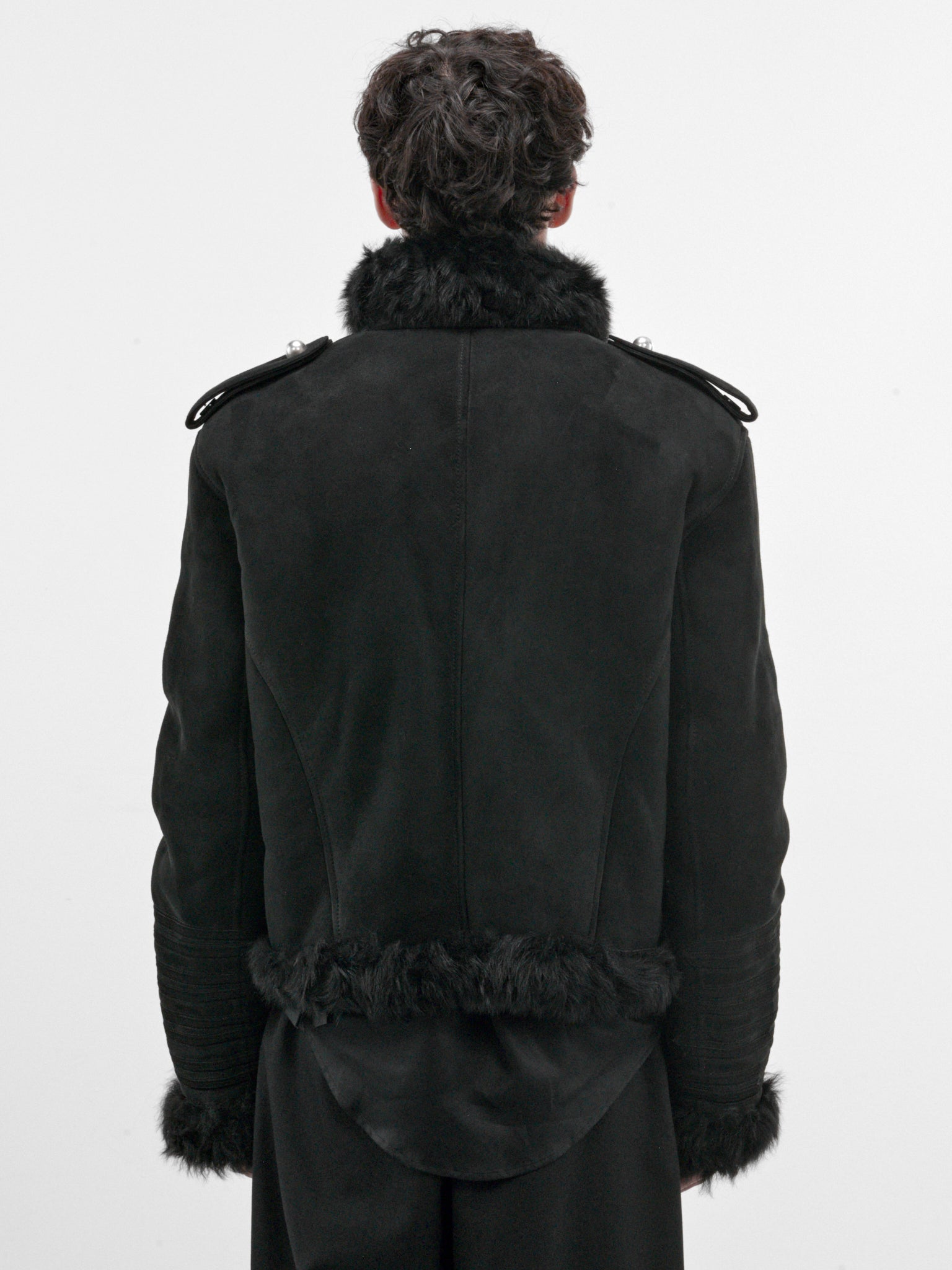 Maldus Black Shearling Marsina Jacket (B0014447-FR009-BLACK)