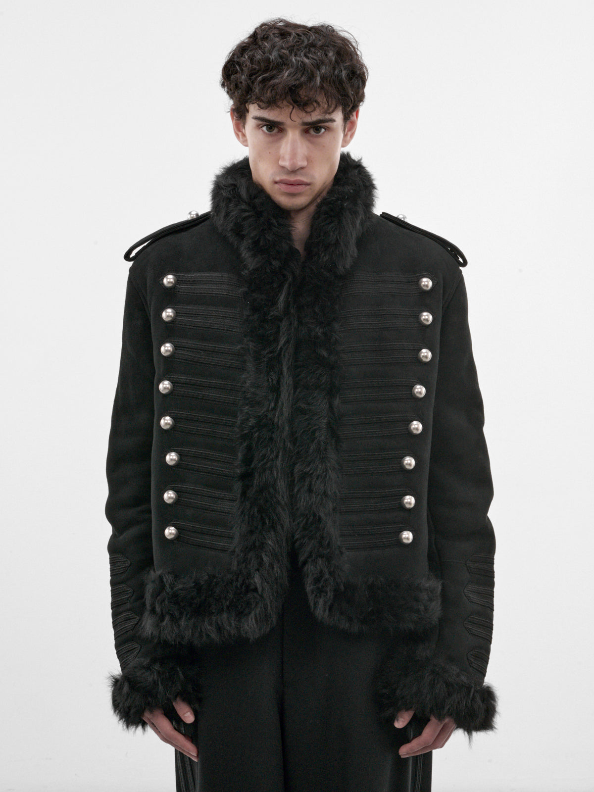 Maldus Black Shearling Marsina Jacket (B0014447-FR009-BLACK)