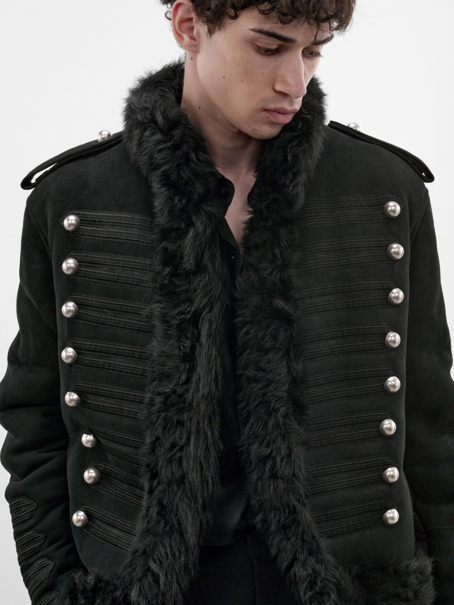Maldus Black Shearling Marsina Jacket (B0014447-FR009-BLACK)