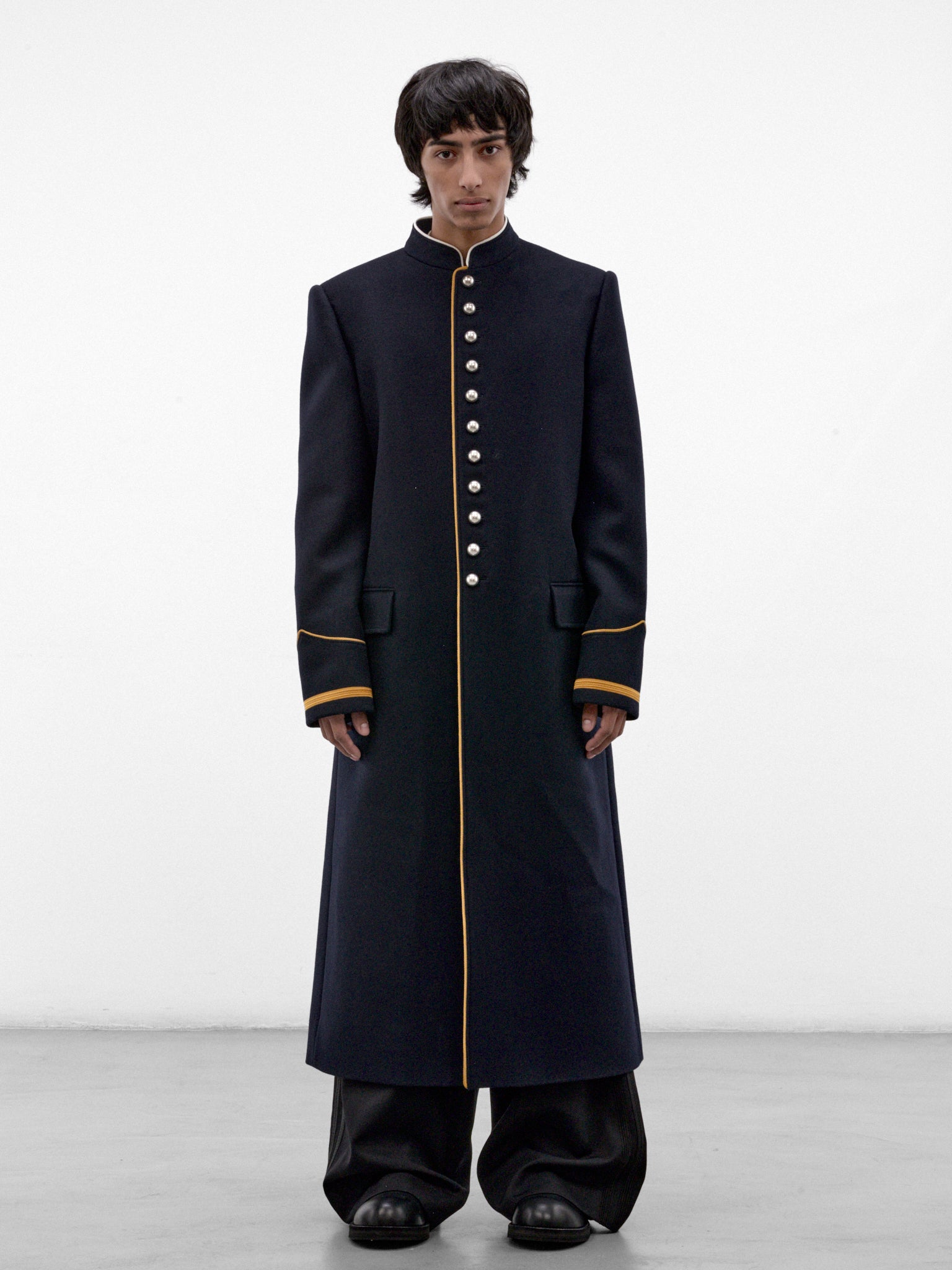 Arit Wool Fitted Marsina Coat (B0014450-FA797-NAVY)