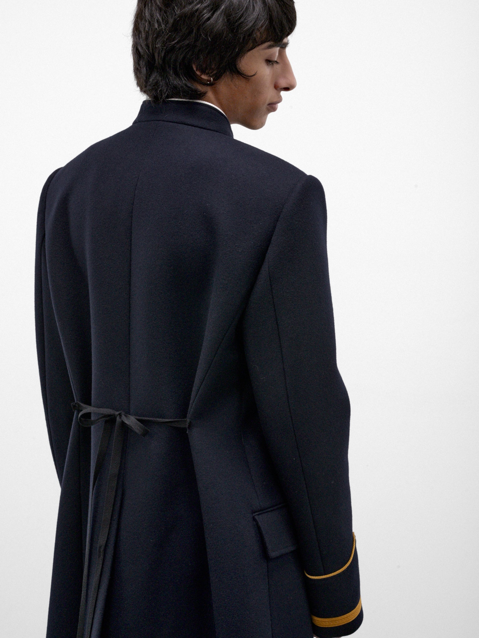Arit Wool Fitted Marsina Coat (B0014450-FA797-NAVY)