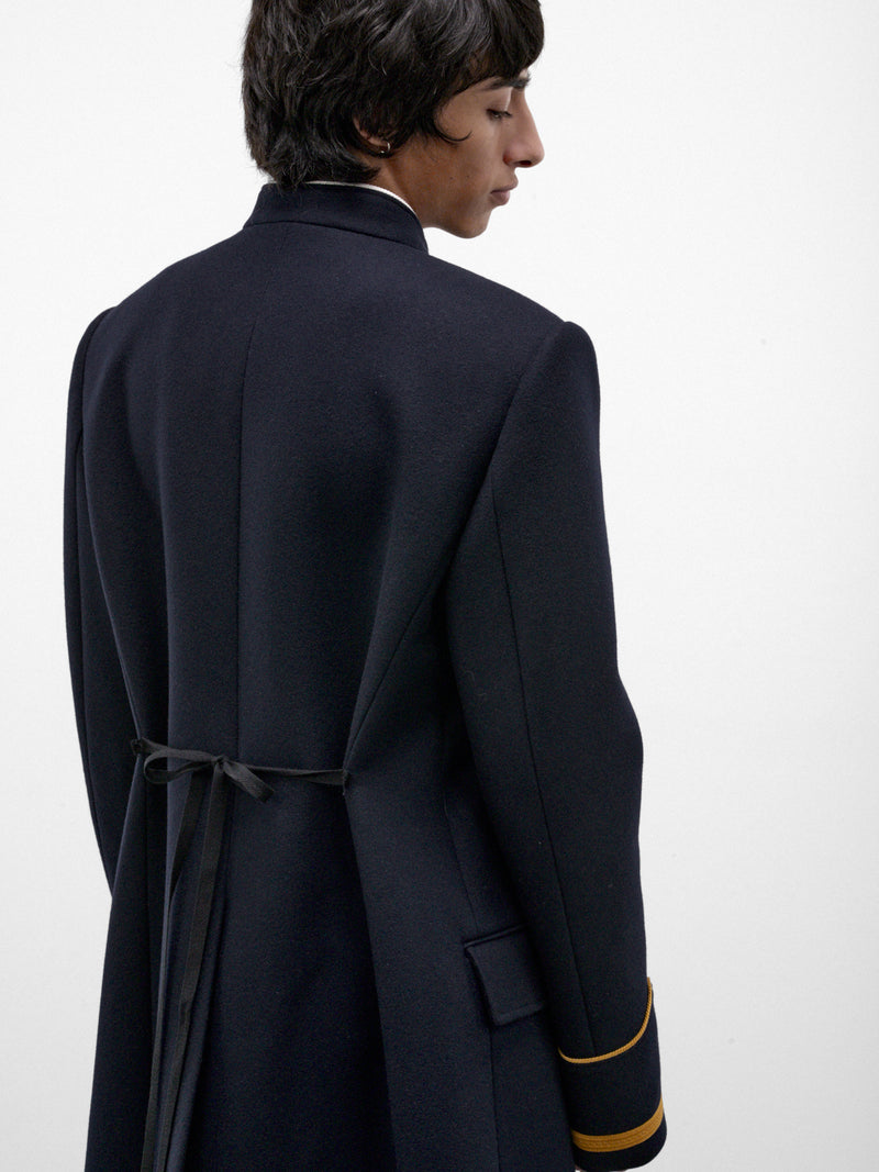 Arit Wool Fitted Marsina Coat (B0014450-FA797-NAVY)