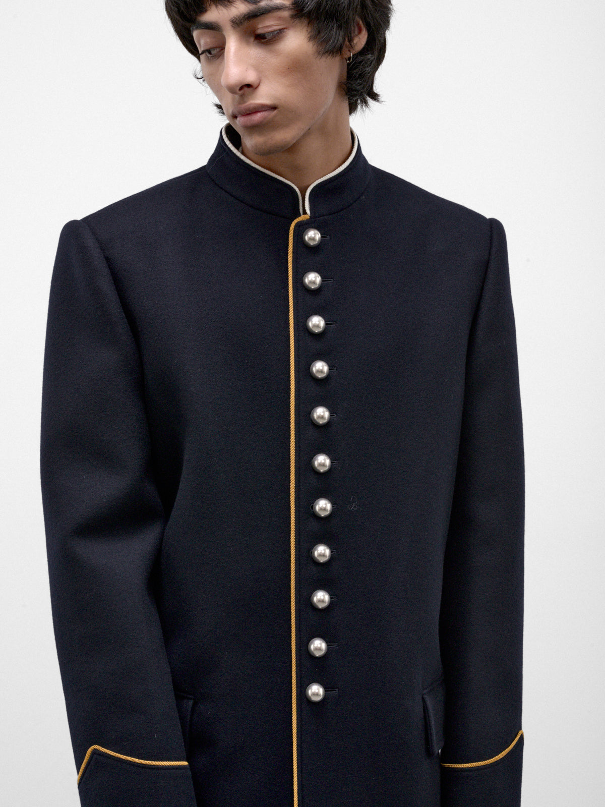 Arit Wool Fitted Marsina Coat (B0014450-FA797-NAVY)