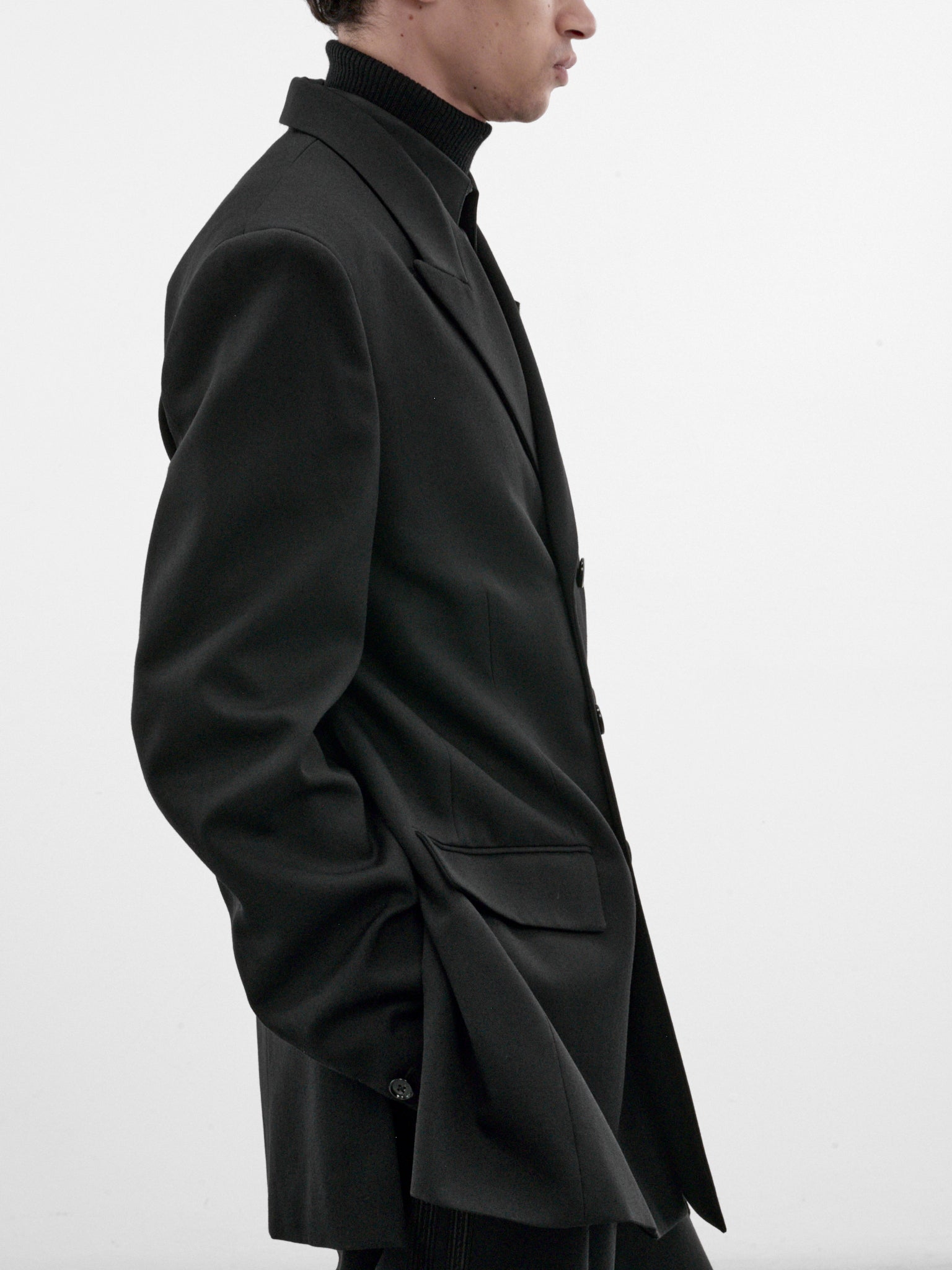 Waldus Black Wool Tailored Jacket (B0014452-FA761-BLACK)