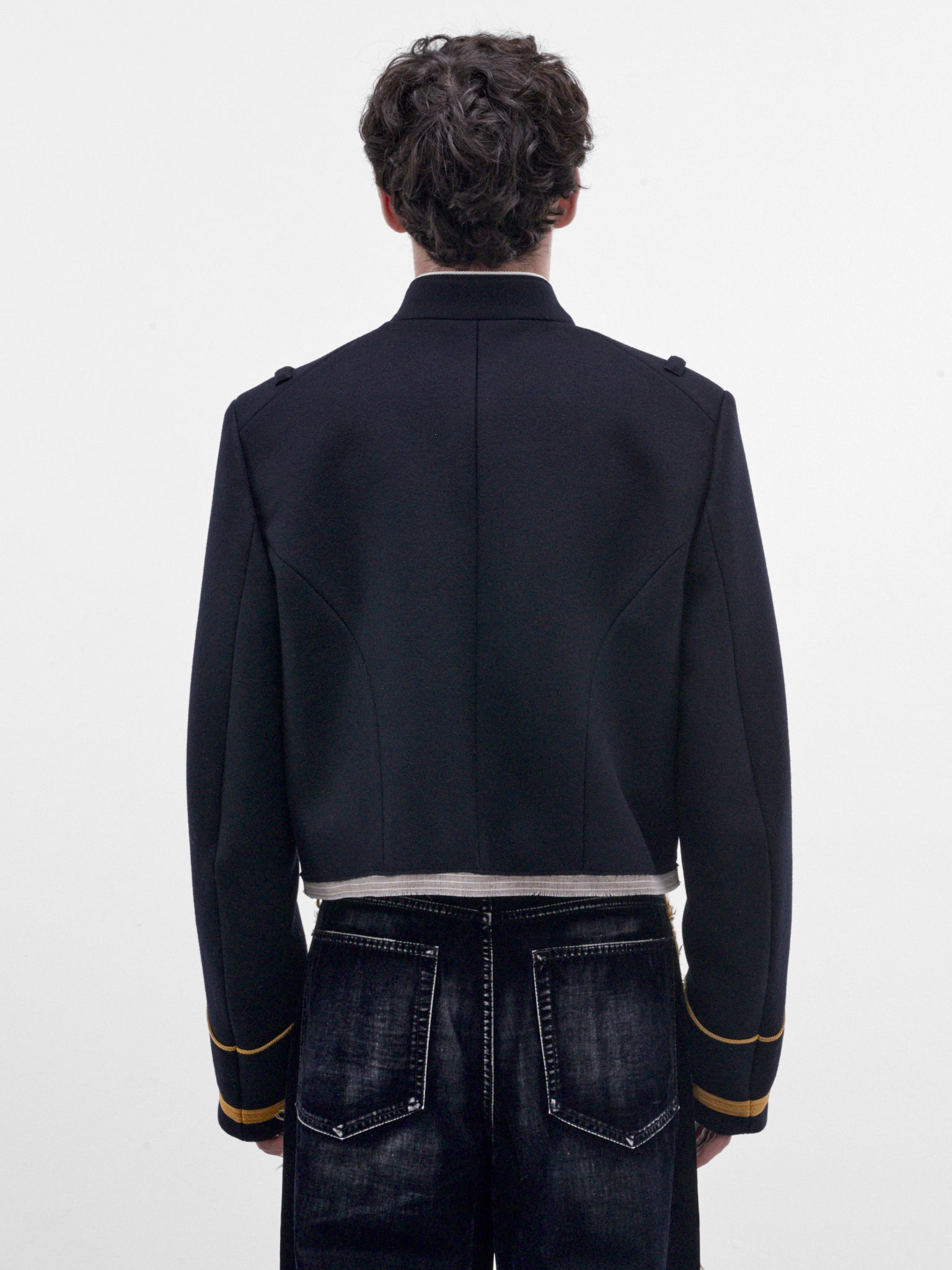Noa Navy Cropped Marsina Jacket (B0014456-FA797-NAVY)
