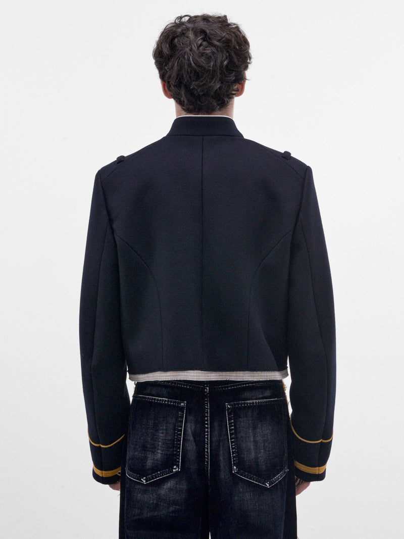 Noa Navy Cropped Marsina Jacket (B0014456-FA797-NAVY)