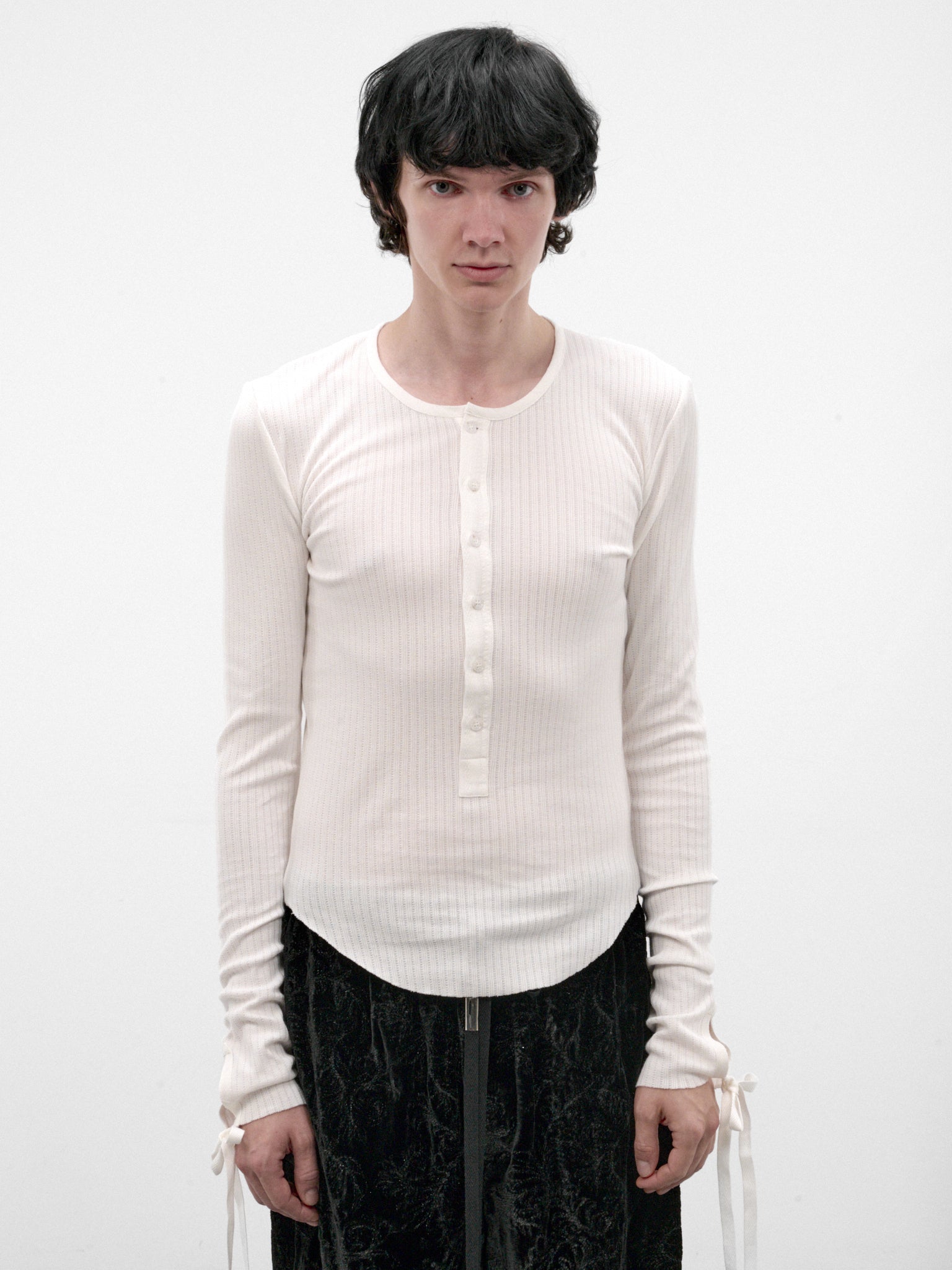White Blas Long Sleeve Henley (B0014466-FA766-NATURAL-WHITE)