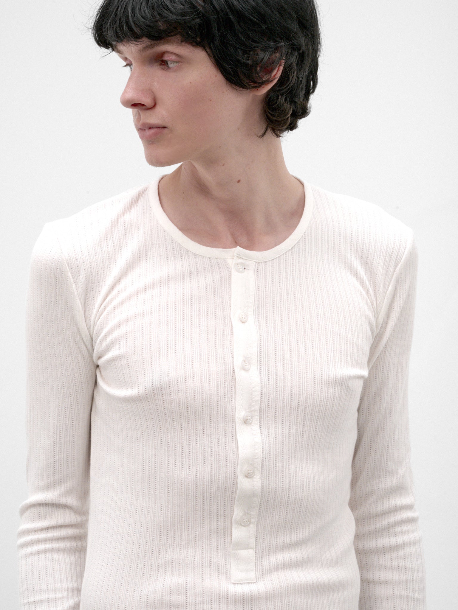 White Blas Long Sleeve Henley (B0014466-FA766-NATURAL-WHITE)