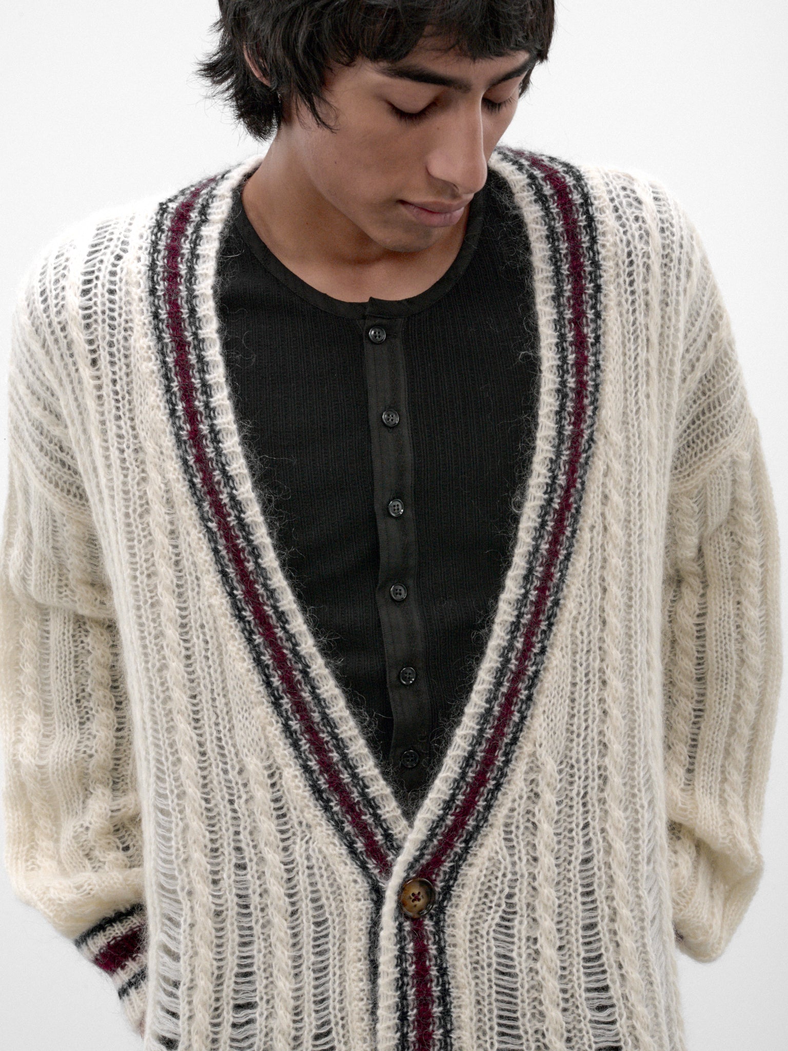 Ulver Mohair-Wool Knit Cardigan (B0014467-KN096-WARM-WHITE)