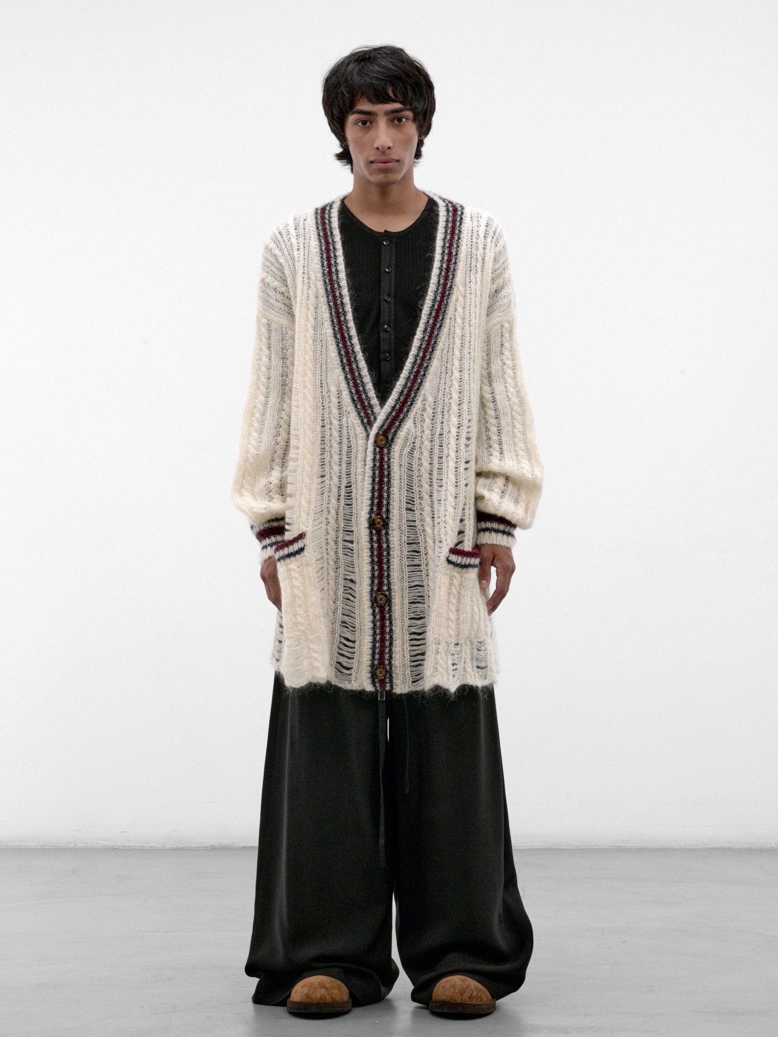 Ulver Mohair-Wool Knit Cardigan (B0014467-KN096-WARM-WHITE)