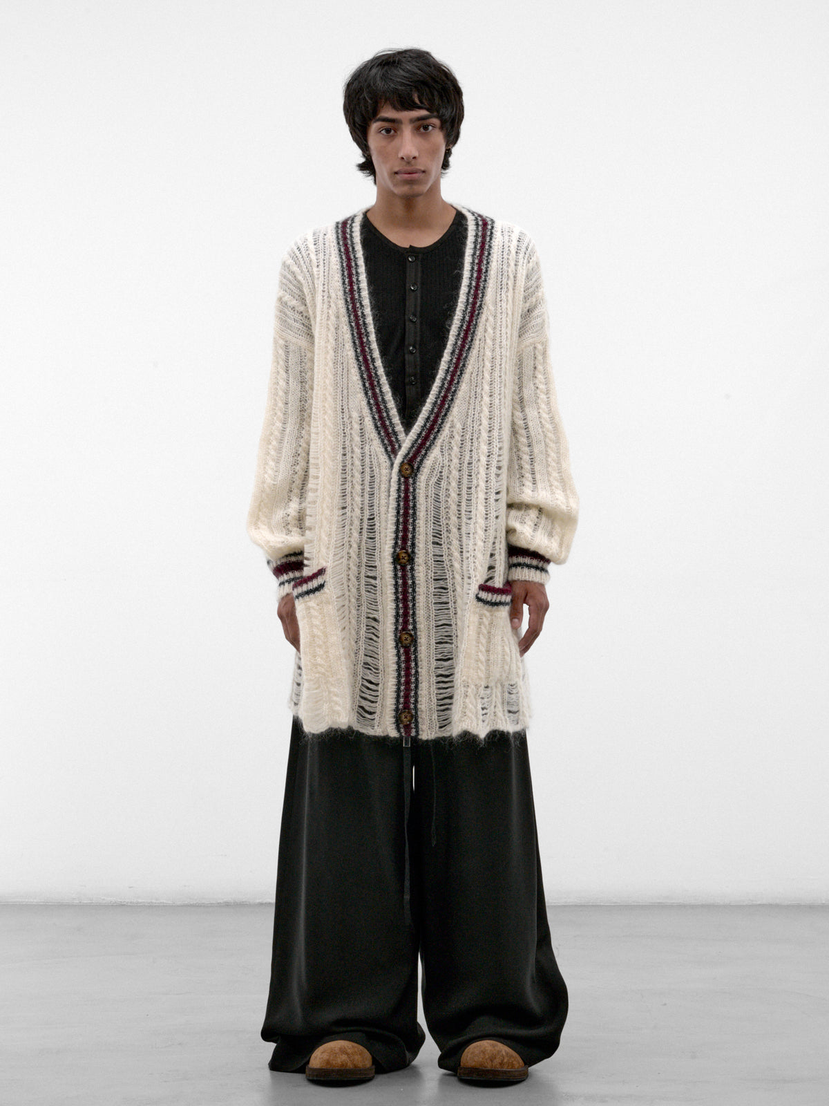Ulver Mohair-Wool Knit Cardigan (B0014467-KN096-WARM-WHITE)