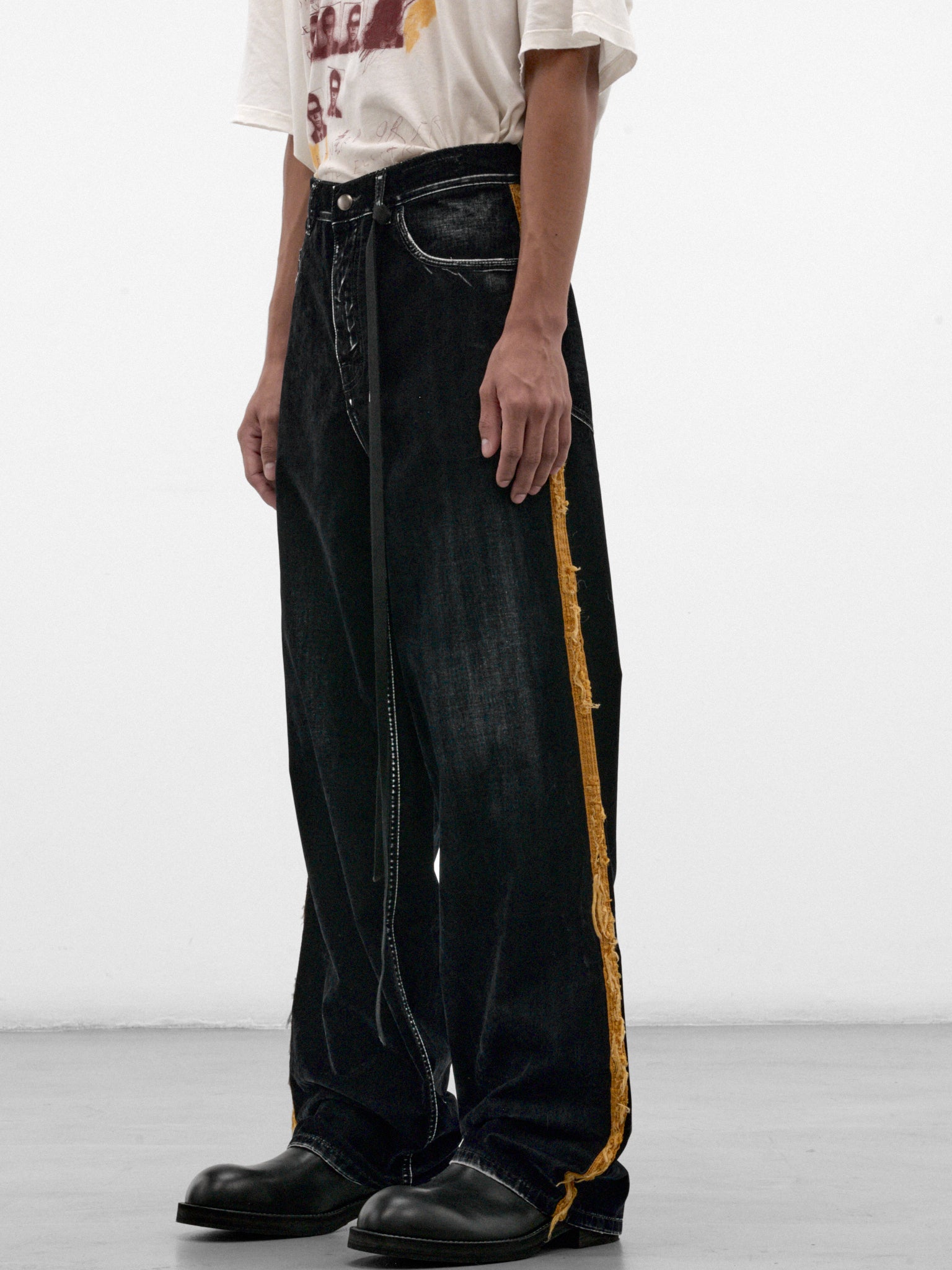 Hanno Flocked Wide Trousers (B0014474-FA773-NAVY)