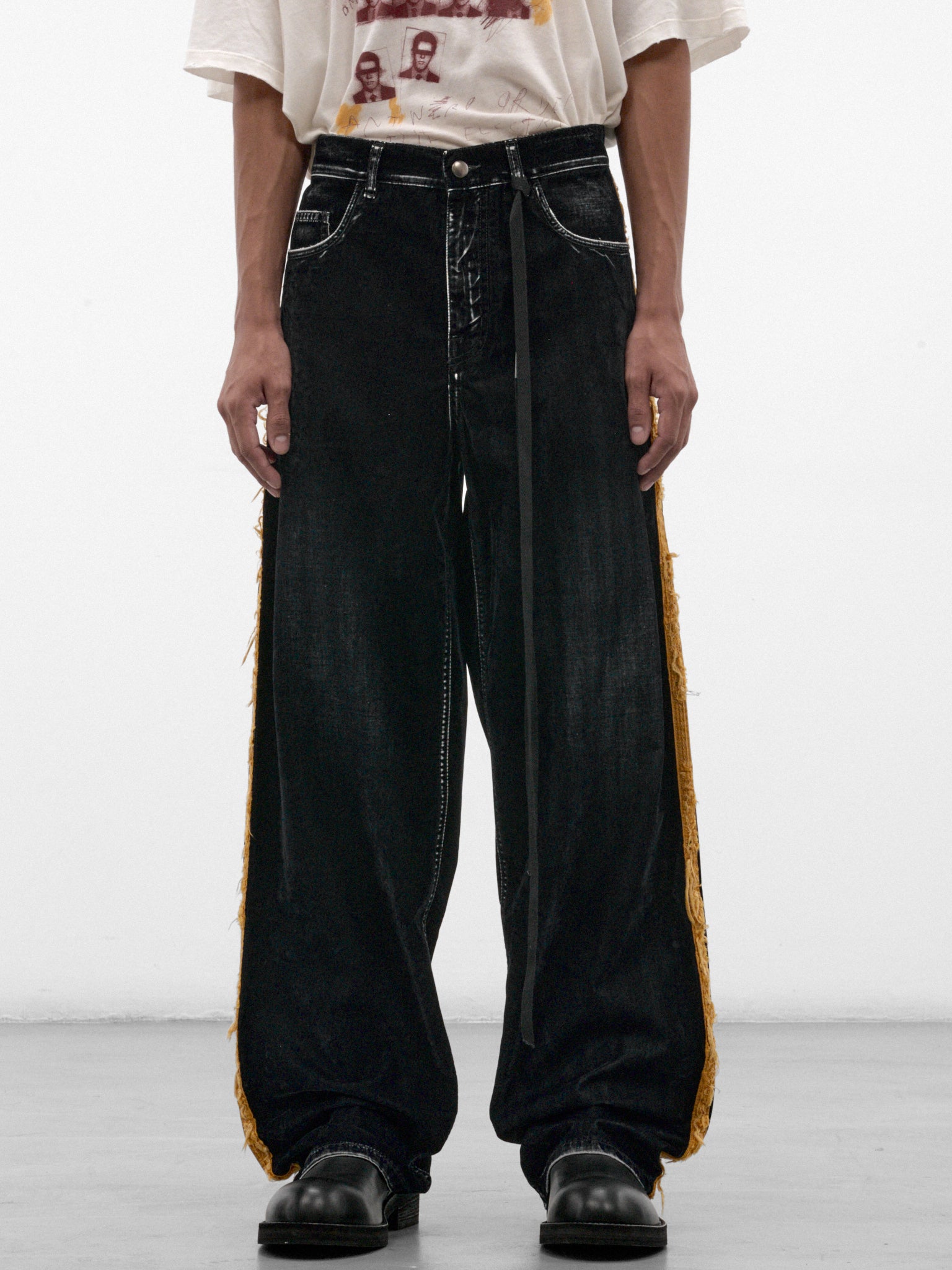 Hanno Flocked Wide Trousers (B0014474-FA773-NAVY)