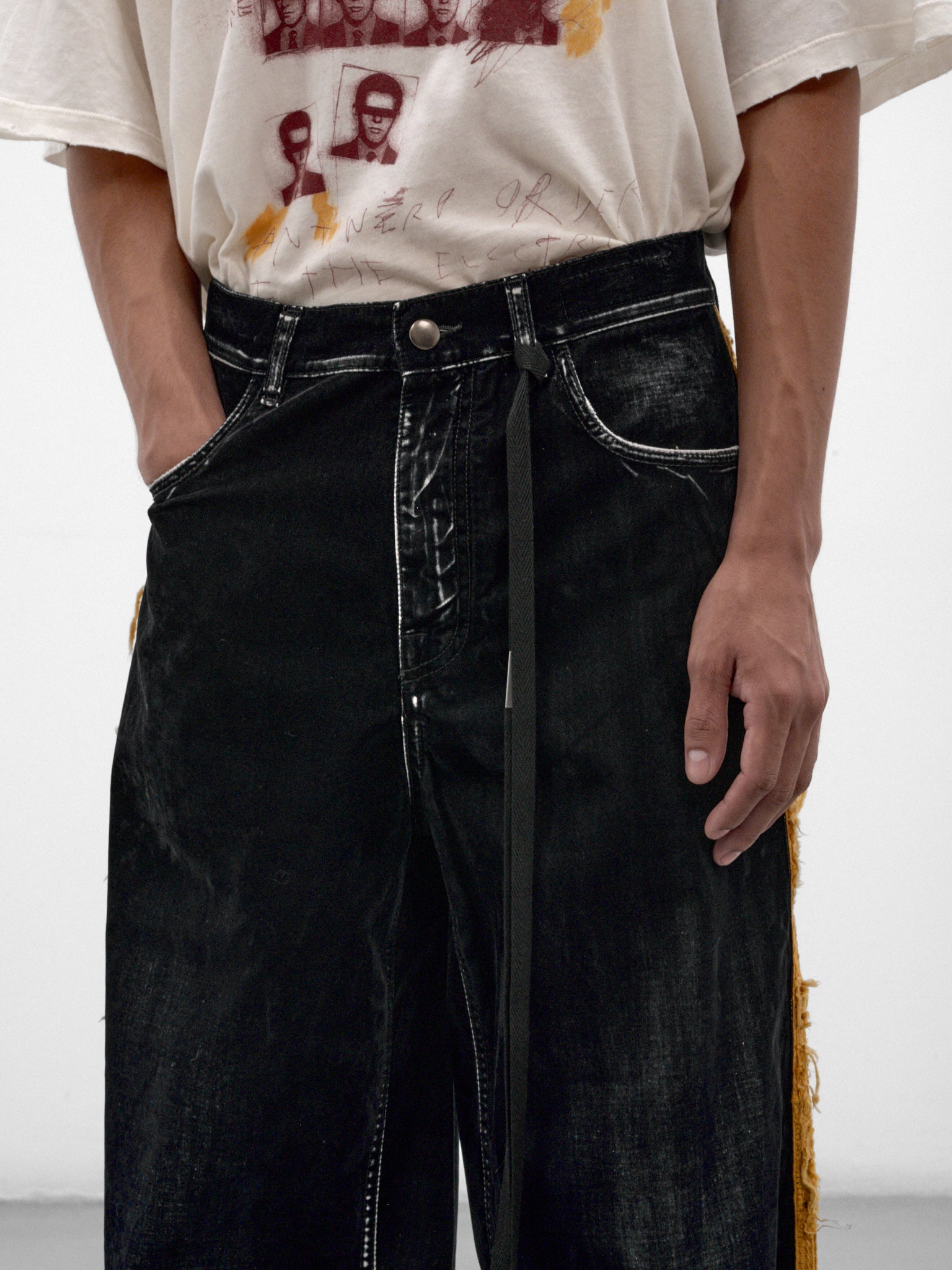 Hanno Flocked Wide Trousers (B0014474-FA773-NAVY)