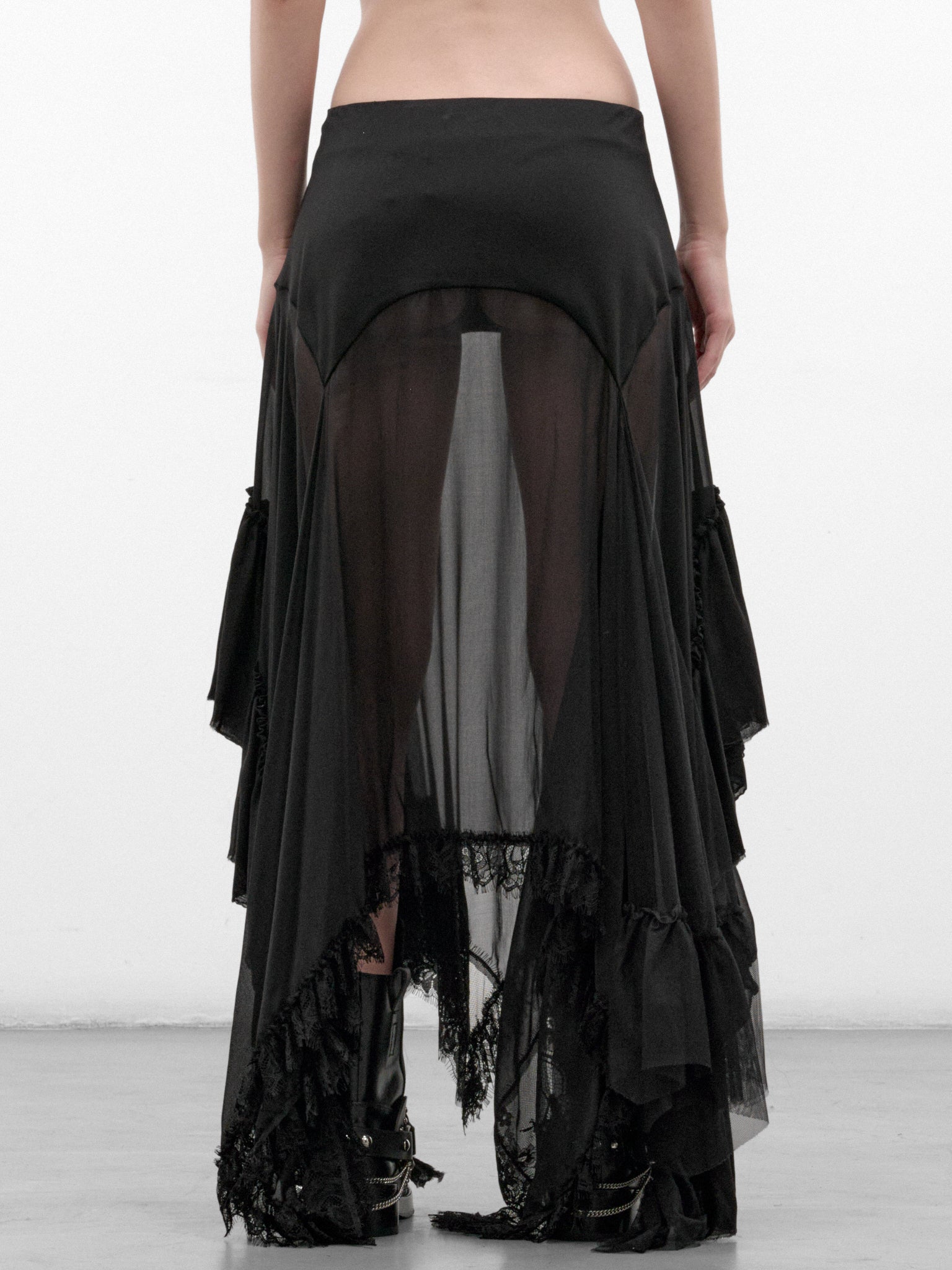 Aina Silk Paneled Midi Skirt (B0014497-FA239-BLACK)