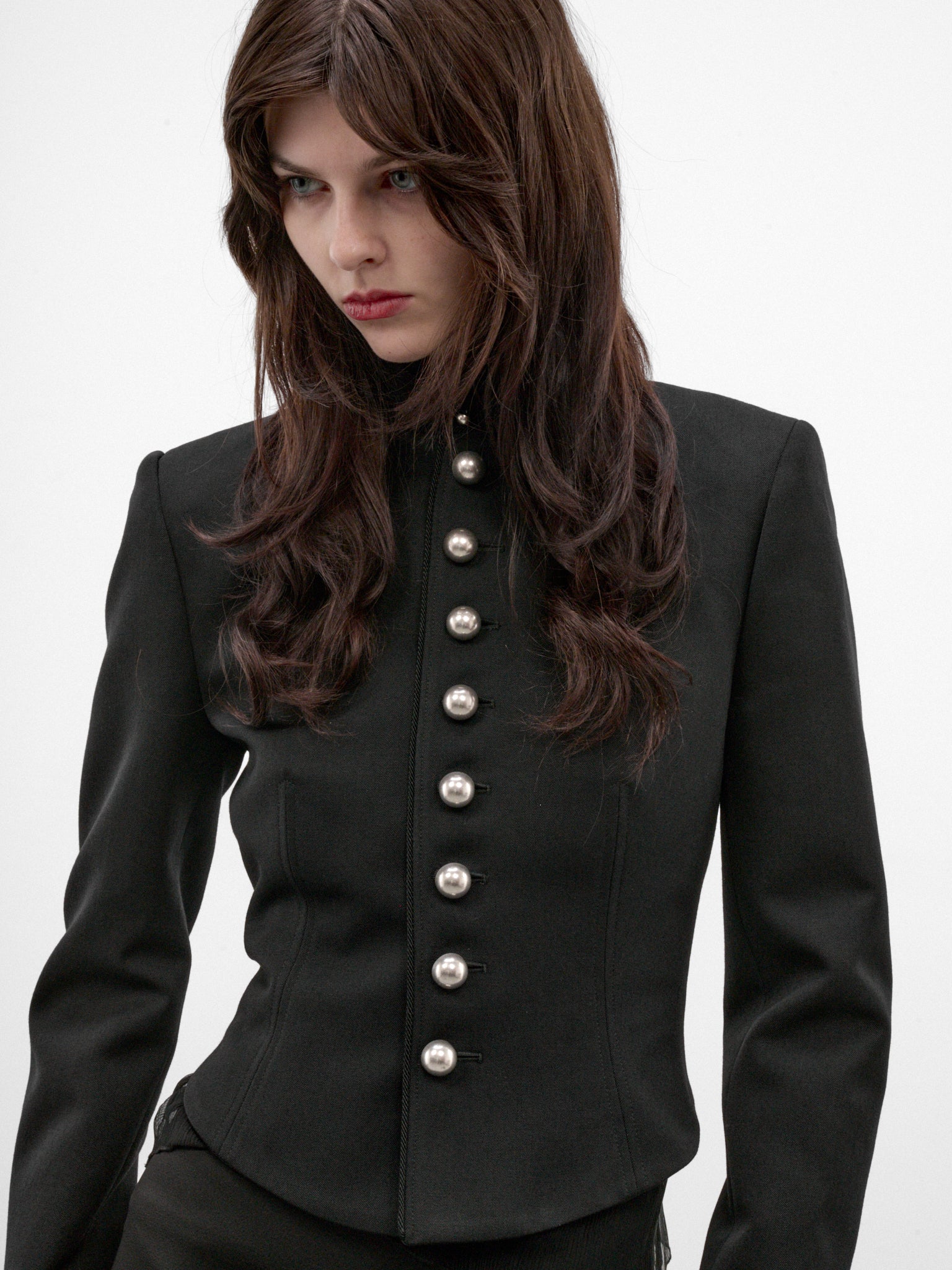 Polina Wool Gabardine Marsina Jacket (B0014513-FA761-BLACK)