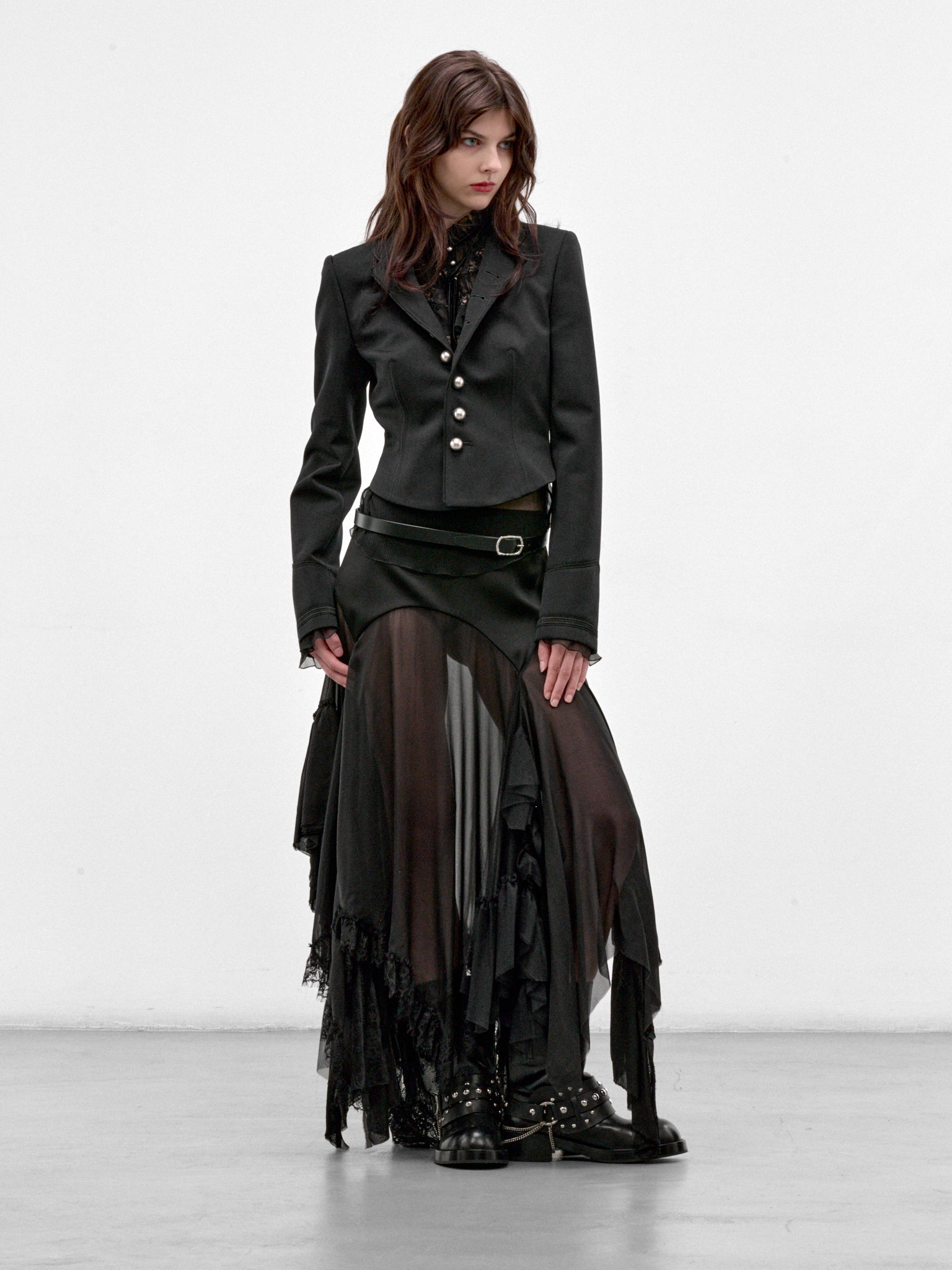 Polina Wool Gabardine Marsina Jacket (B0014513-FA761-BLACK)