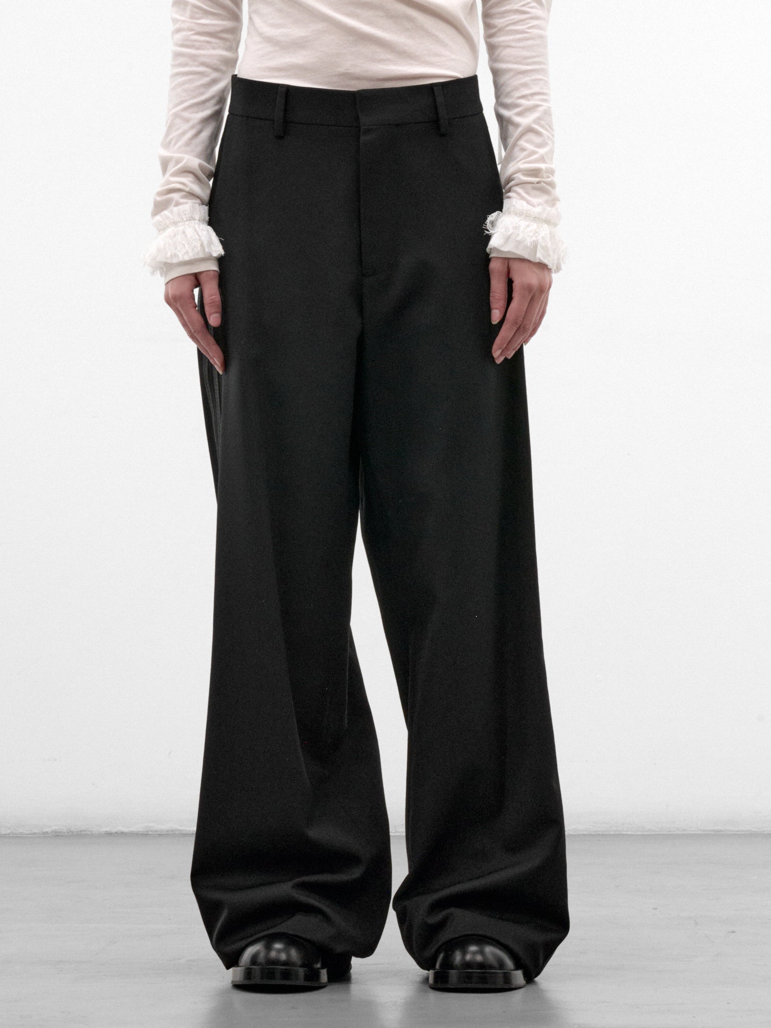 Black Wide Leg Trousers (#B0014518-FA761-BLACK)