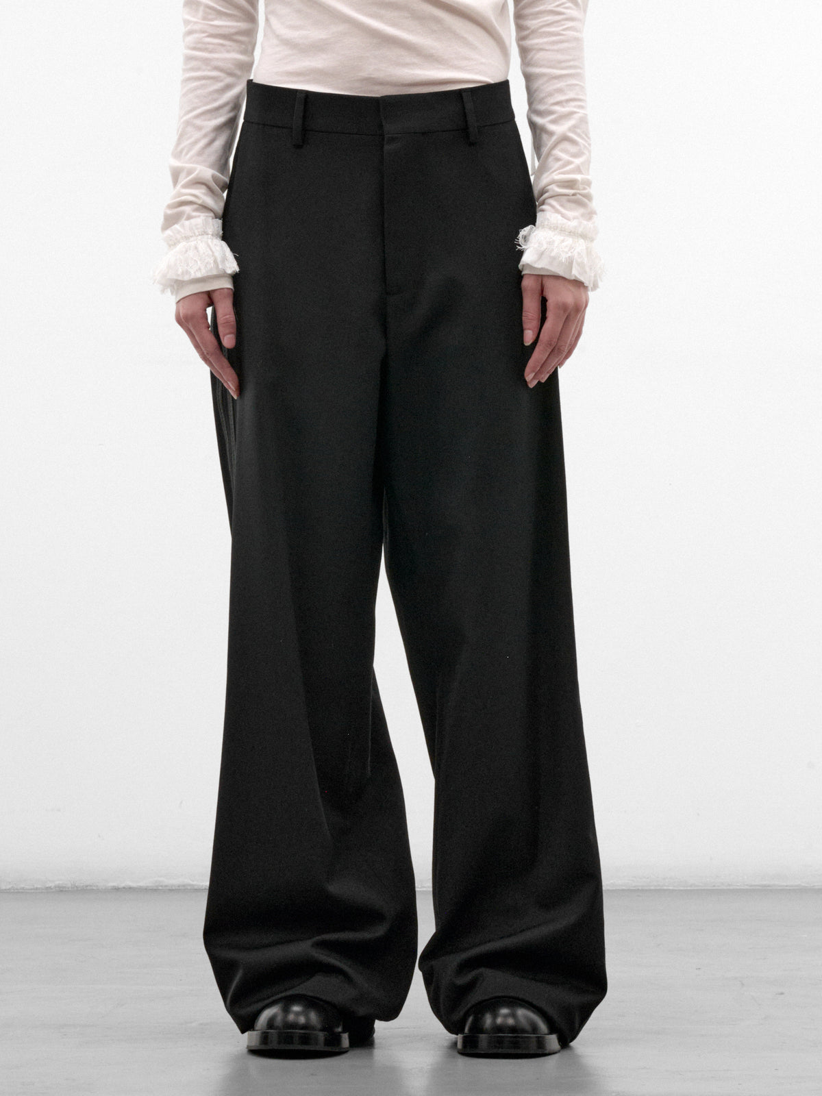 Black Wide Leg Trousers (#B0014518-FA761-BLACK)