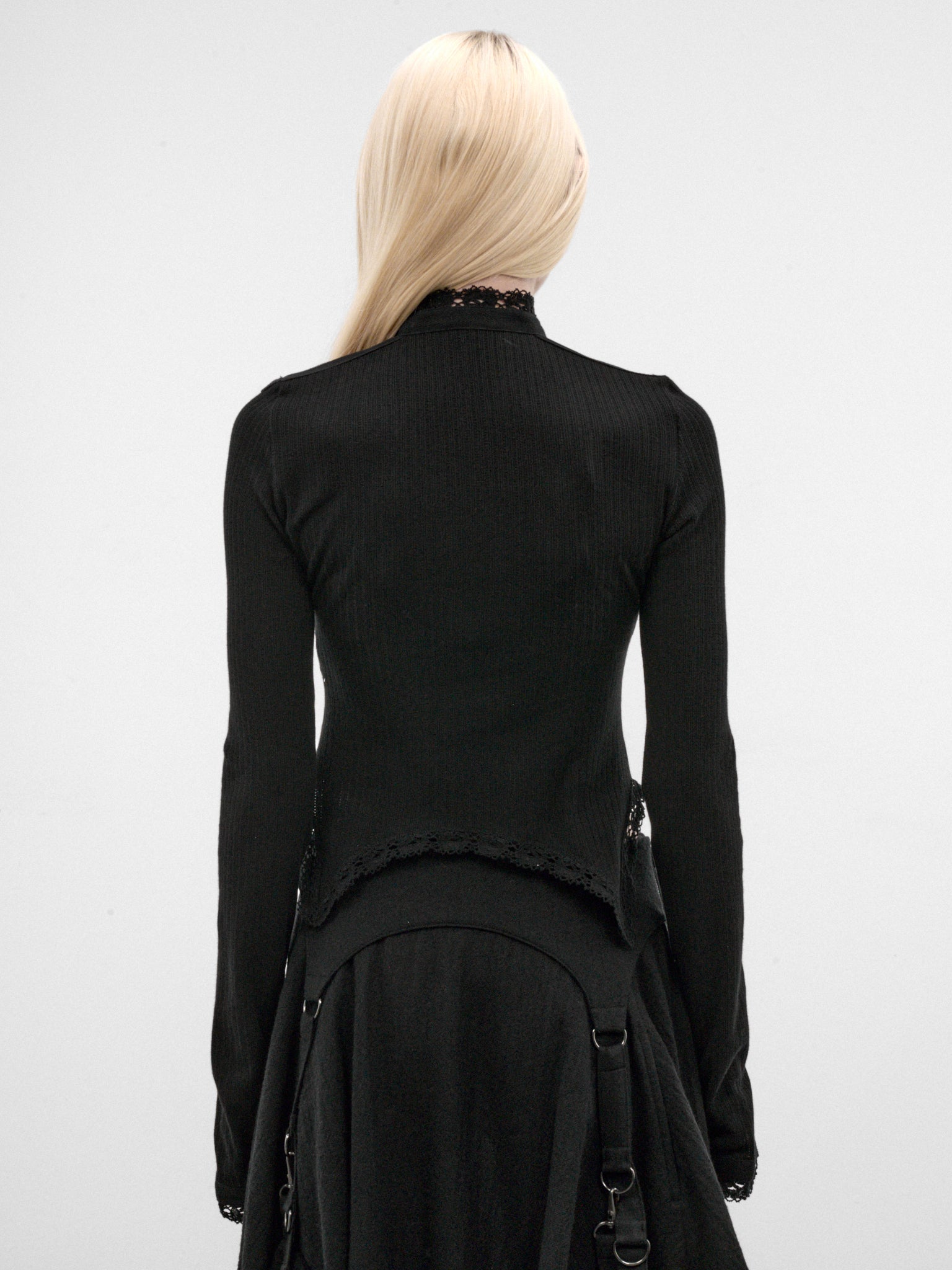 Nancine Black Cotton Serafino Top (B0014521-FA766-BLACK)