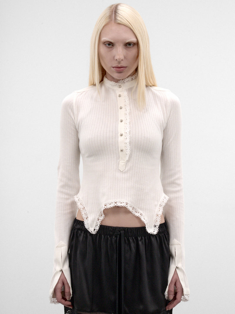Nancine White Cotton Serafino Top (B0014521-FA766-NATURAL-WHITE)