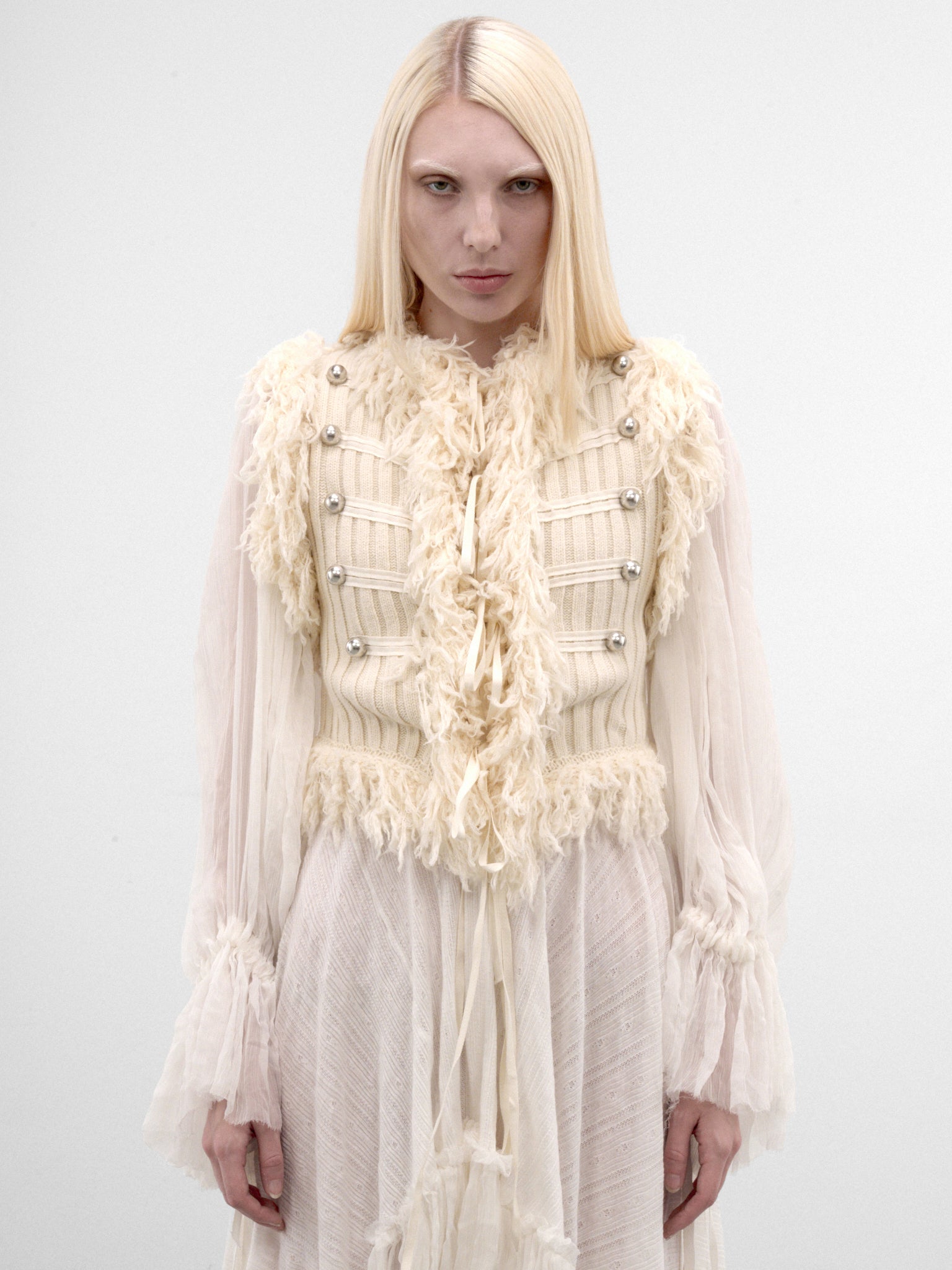 Odda White Wool Marsina Top (B0014533-KN093-WARM-WHITE)