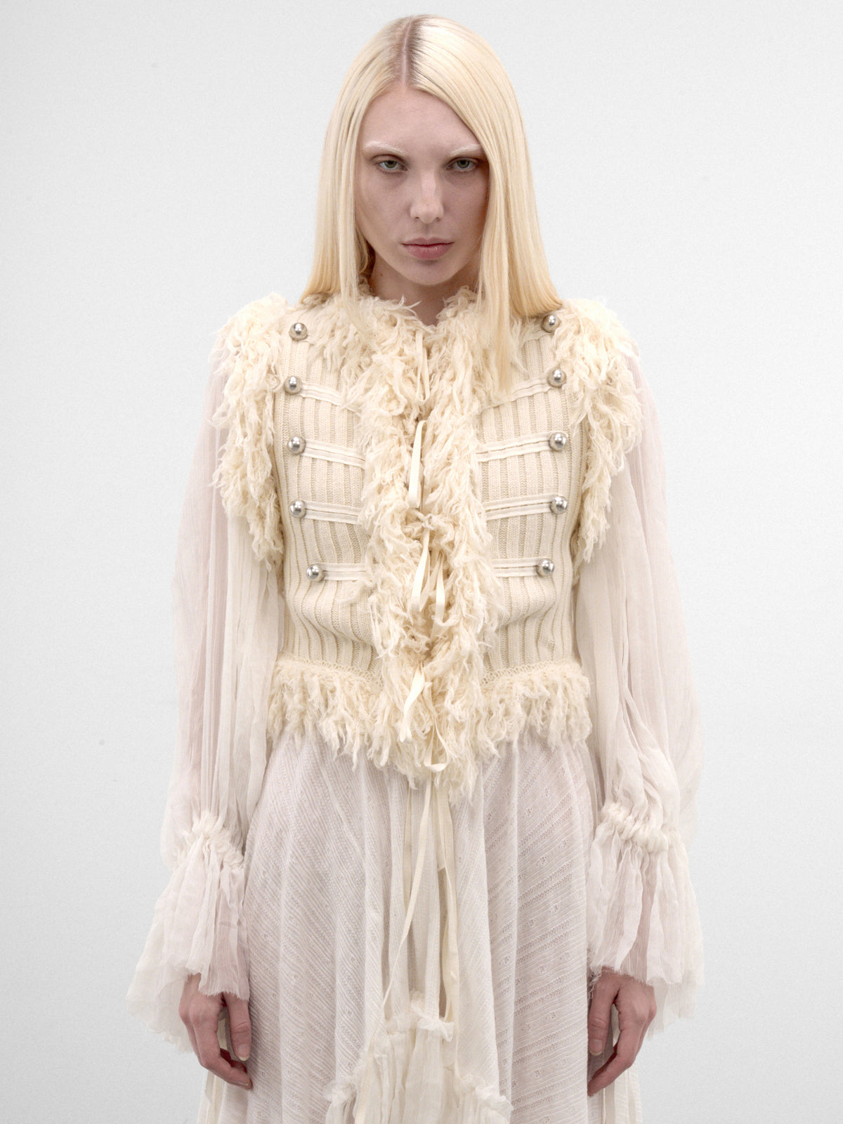 Odda White Wool Marsina Top (B0014533-KN093-WARM-WHITE)