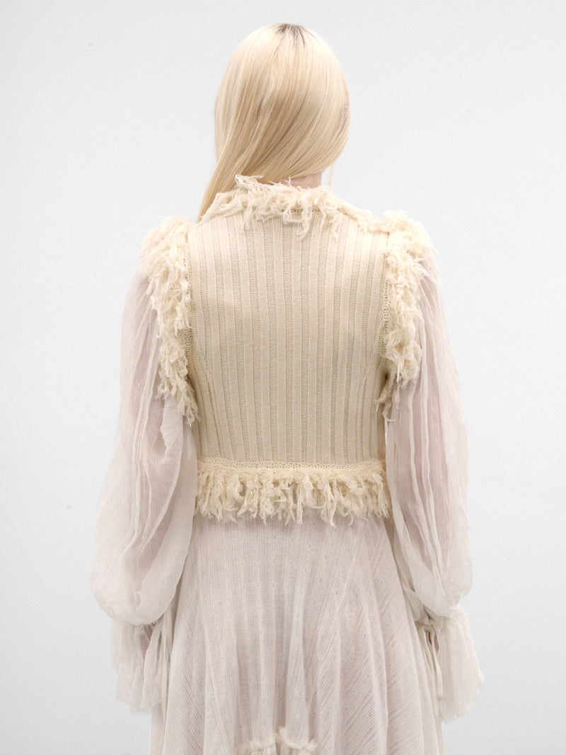 Odda White Wool Marsina Top (B0014533-KN093-WARM-WHITE)