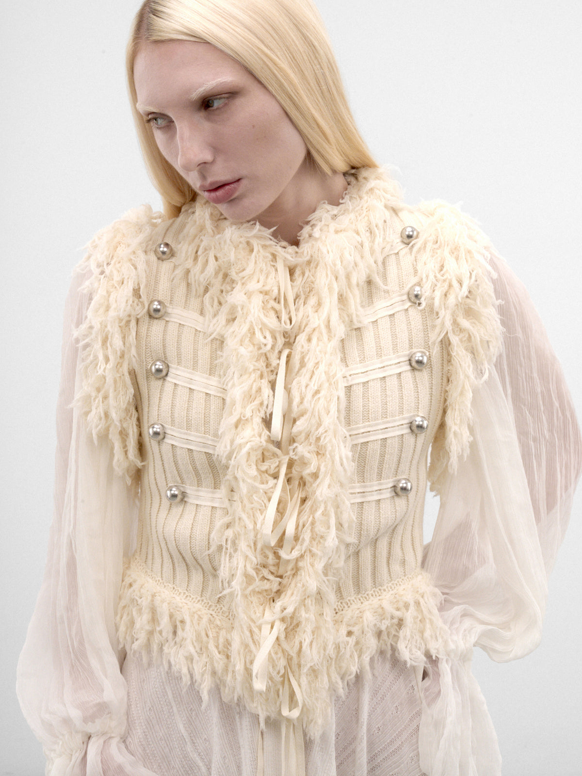 Odda White Wool Marsina Top (B0014533-KN093-WARM-WHITE)