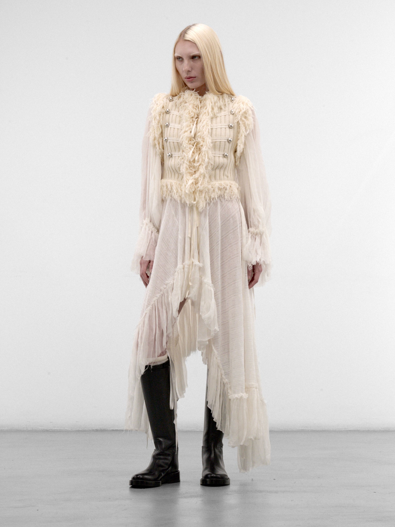 Odda White Wool Marsina Top (B0014533-KN093-WARM-WHITE)