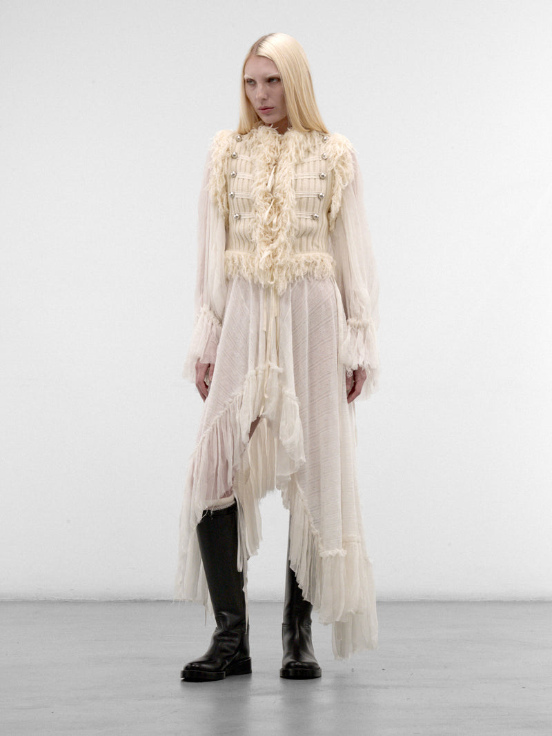 Odda White Wool Marsina Top (B0014533-KN093-WARM-WHITE)