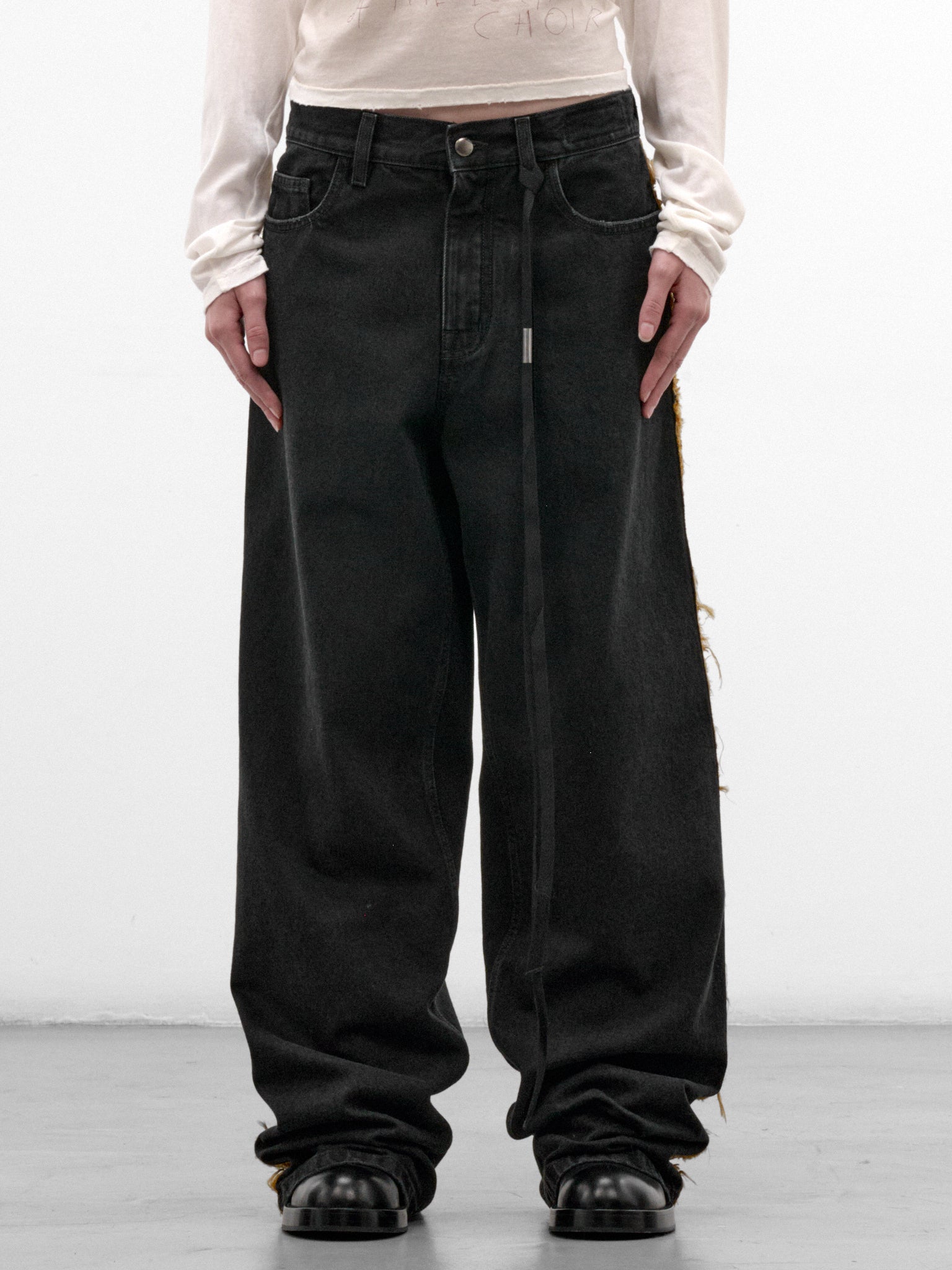 Annela Denim Wide Jeans (B0014555-FA788-FADED-BLACK)