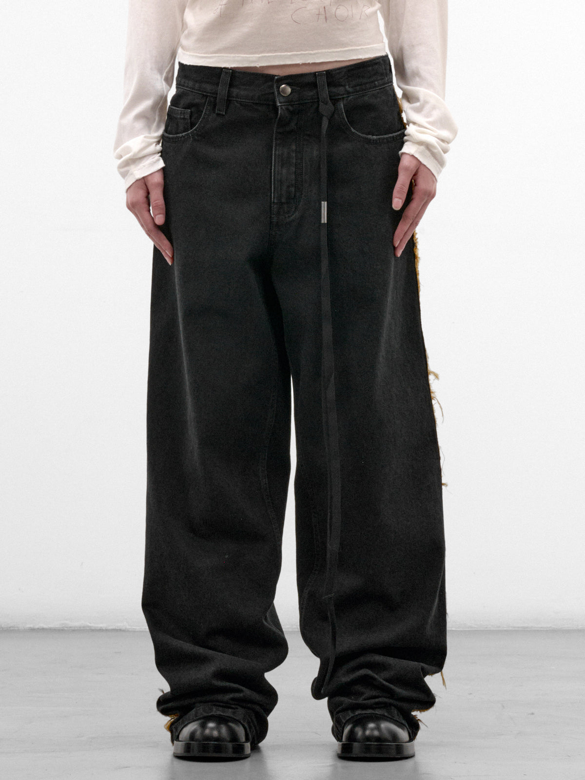 Annela Denim Wide Jeans (B0014555-FA788-FADED-BLACK)