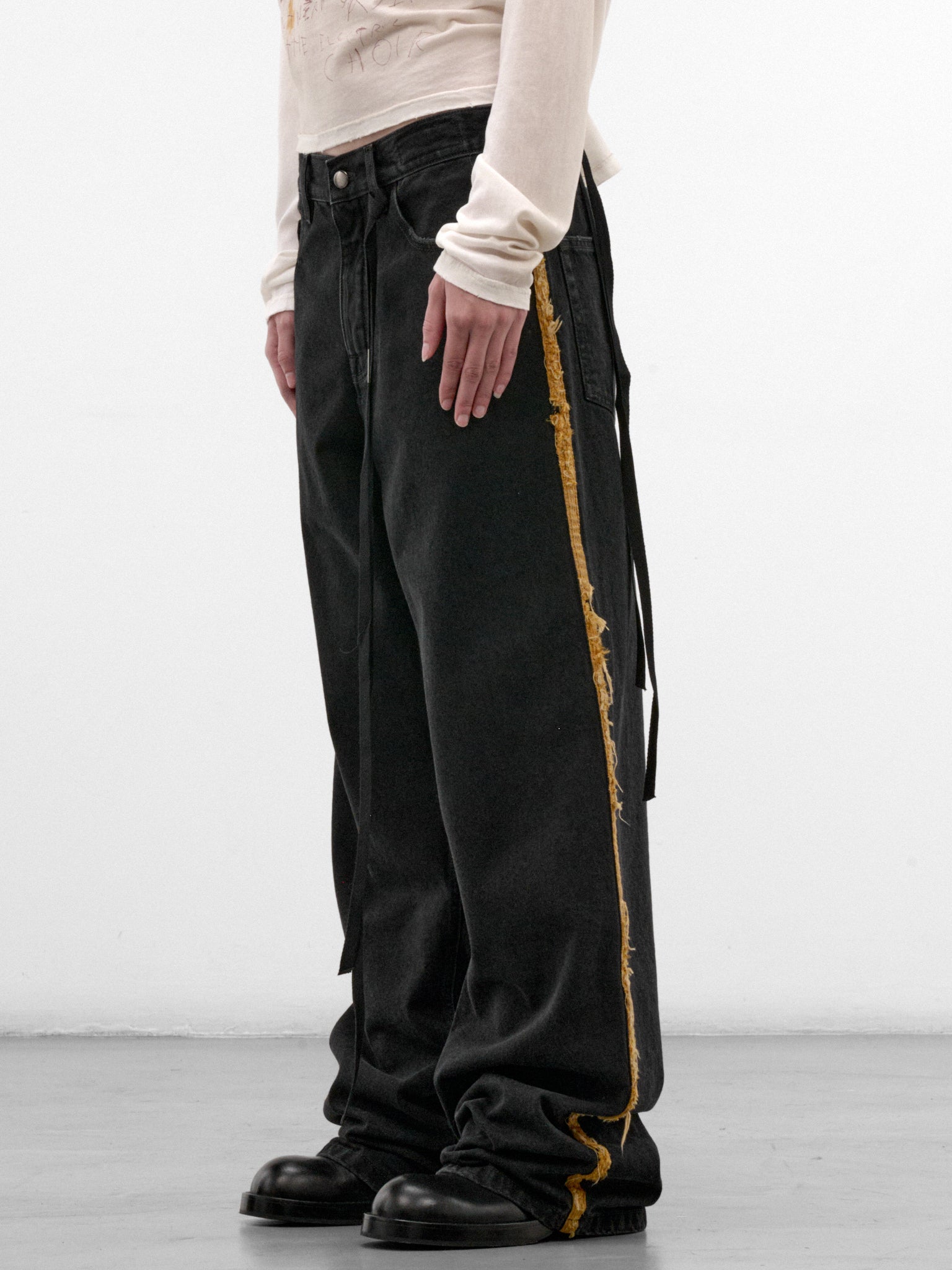 Annela Denim Wide Jeans (B0014555-FA788-FADED-BLACK)