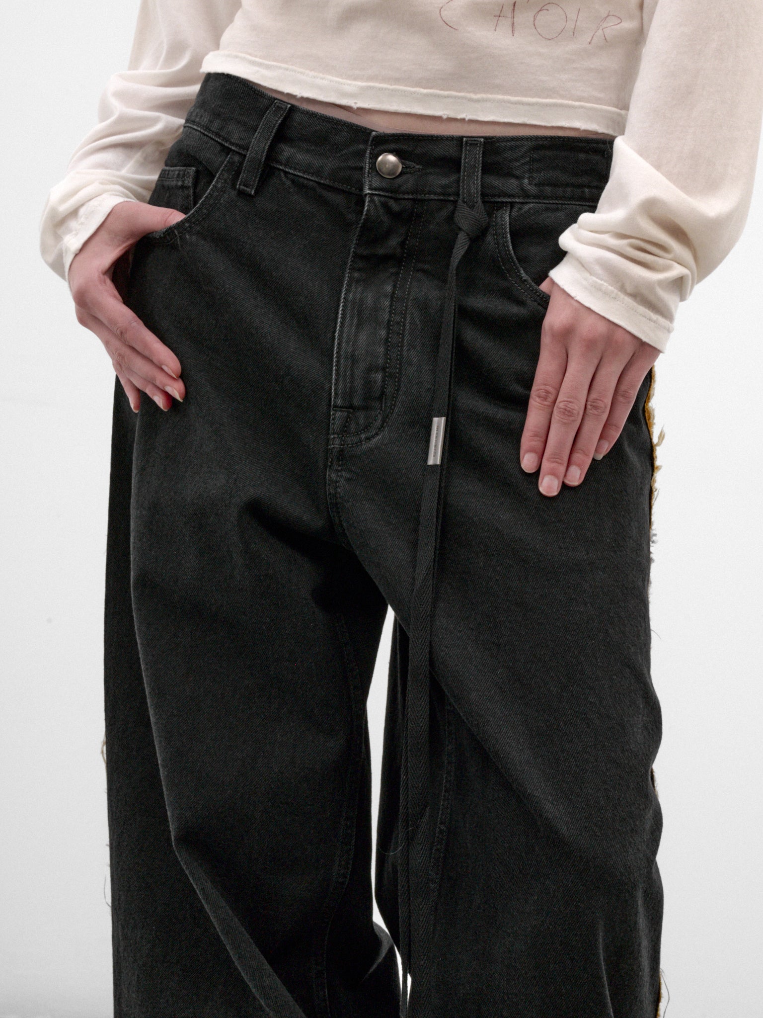 Annela Denim Wide Jeans (B0014555-FA788-FADED-BLACK)