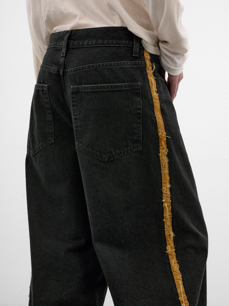 Annela Denim Wide Jeans (B0014555-FA788-FADED-BLACK)