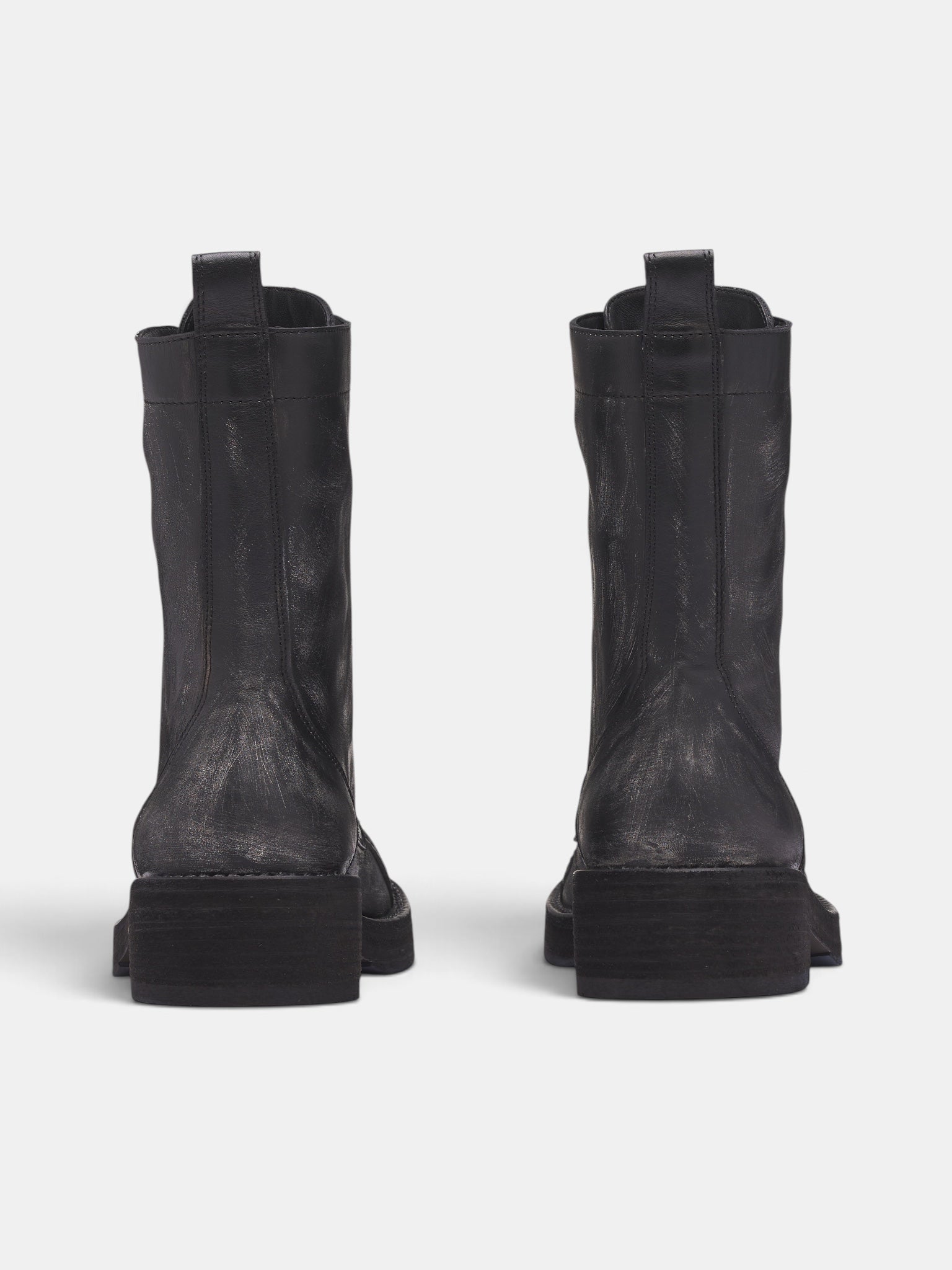 Aric Black Leather Biker Boots (B0014559-LT211-BLACK)