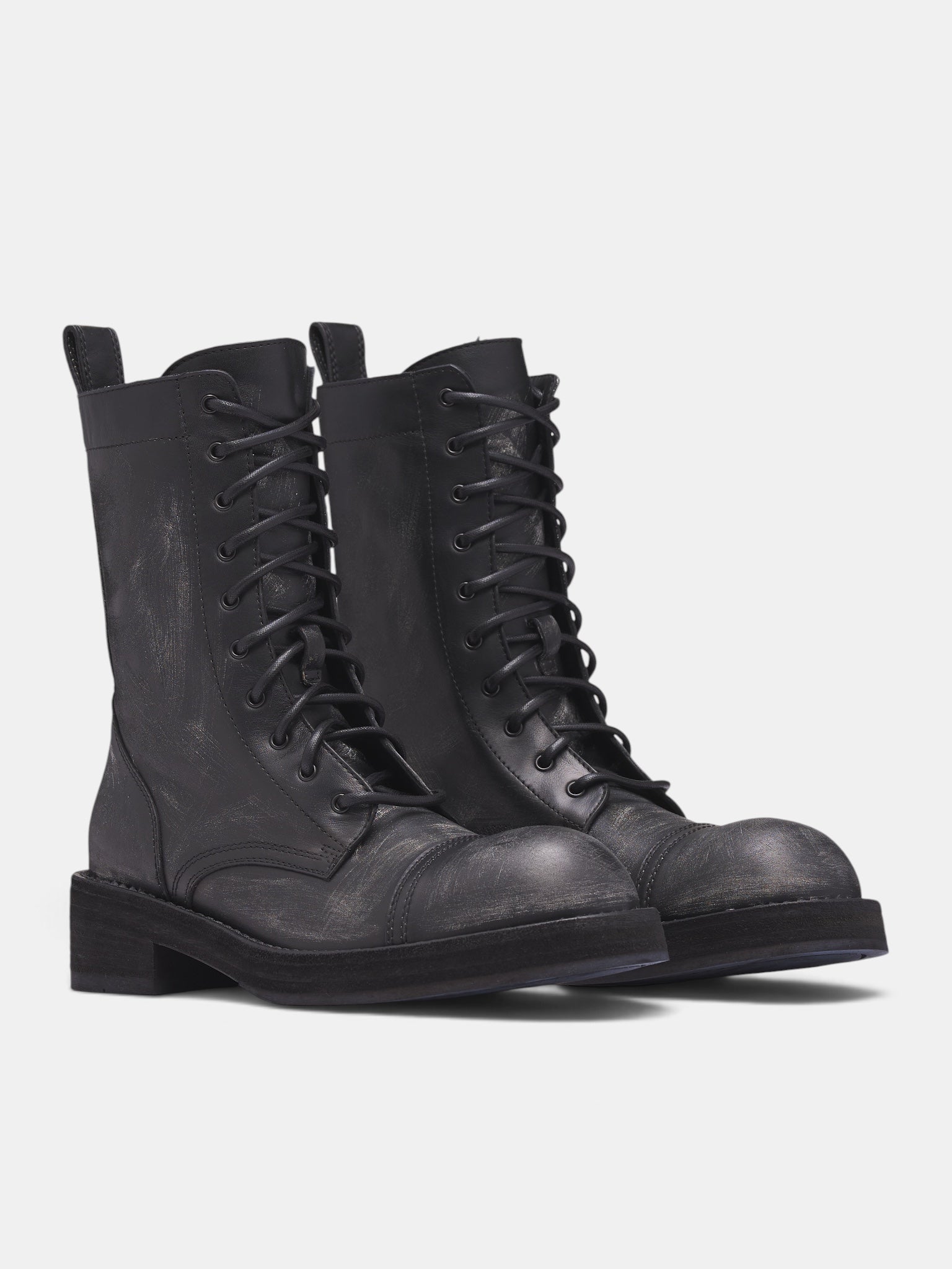 Aric Black Leather Biker Boots (B0014559-LT211-BLACK)
