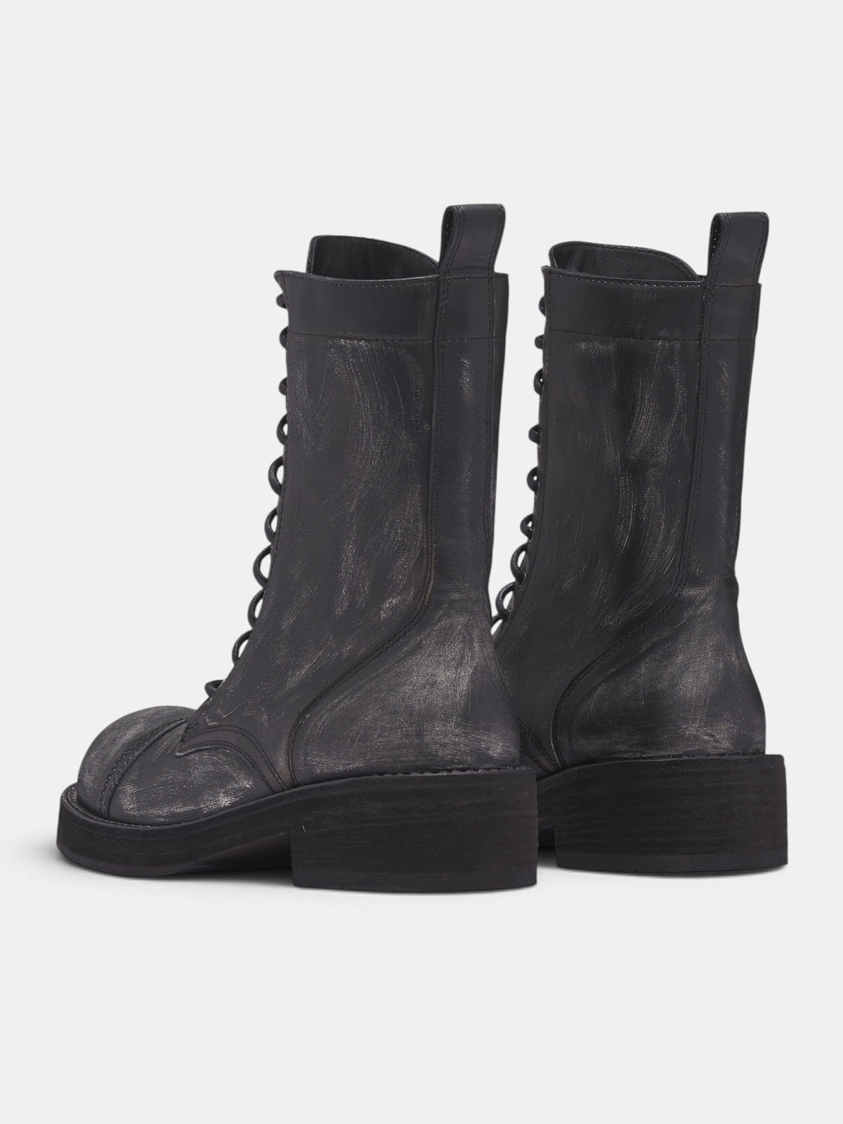 Aric Black Leather Biker Boots (B0014559-LT211-BLACK)