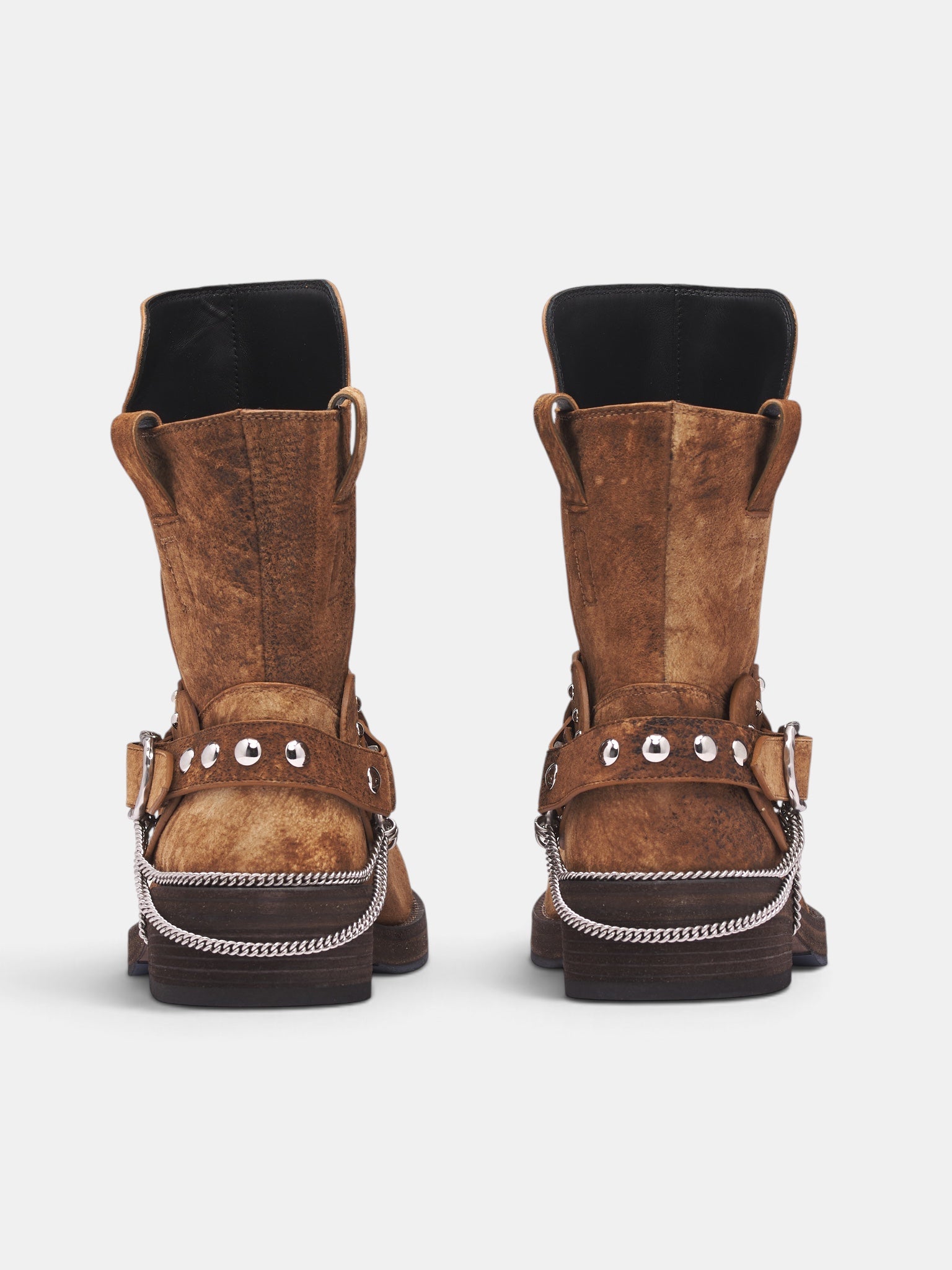 Boa Lamb Suede Buckle Boots (B0014563-LT210-BROWN-CAMEL)