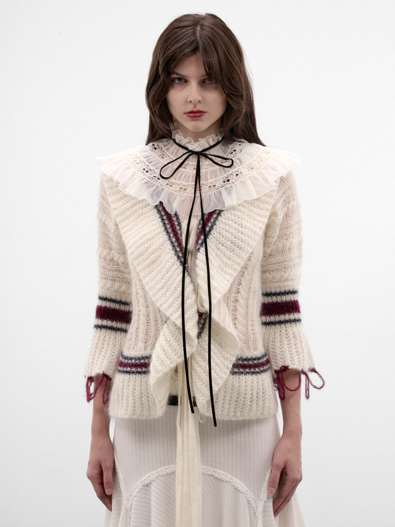 Tove Ivory Silk Ruffled Collar (B0014578-FA732-NATURAL-WHITE)