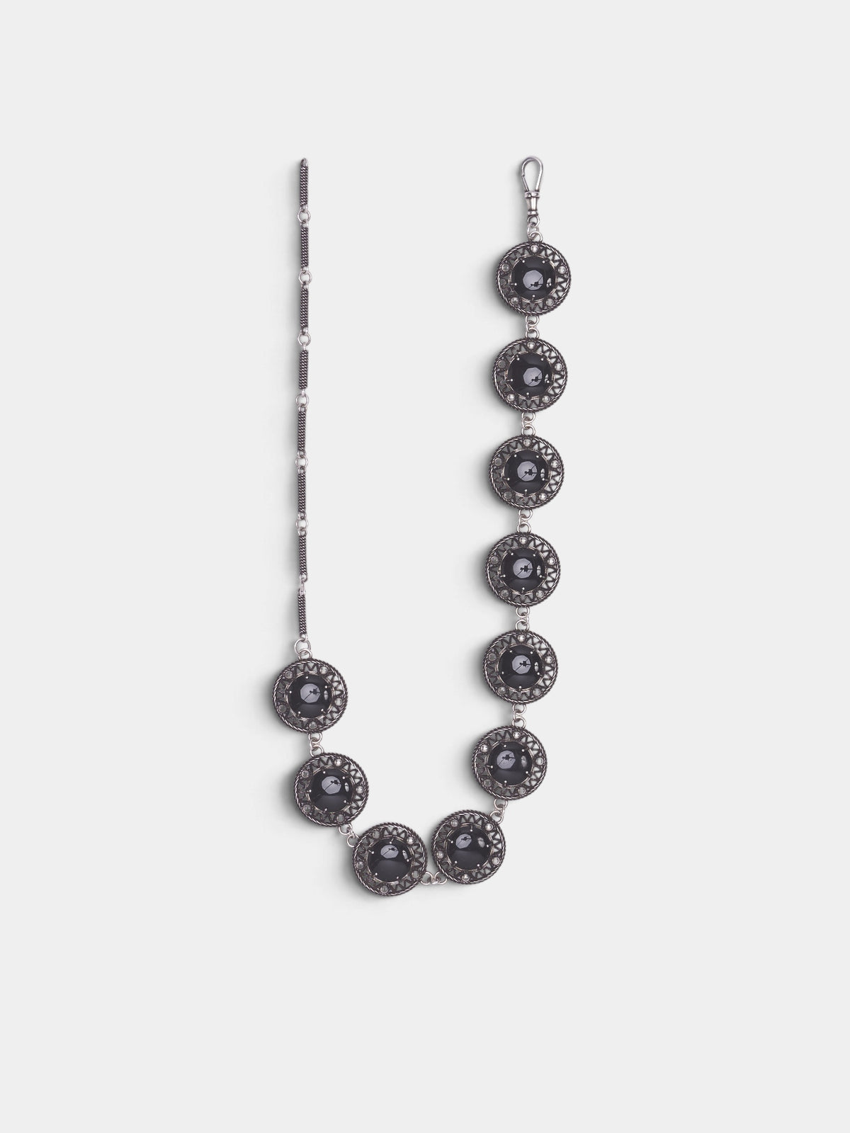 Eliz Grained Cabochon Necklace (B0014623-OT018-ANTIQUE-SILVER)