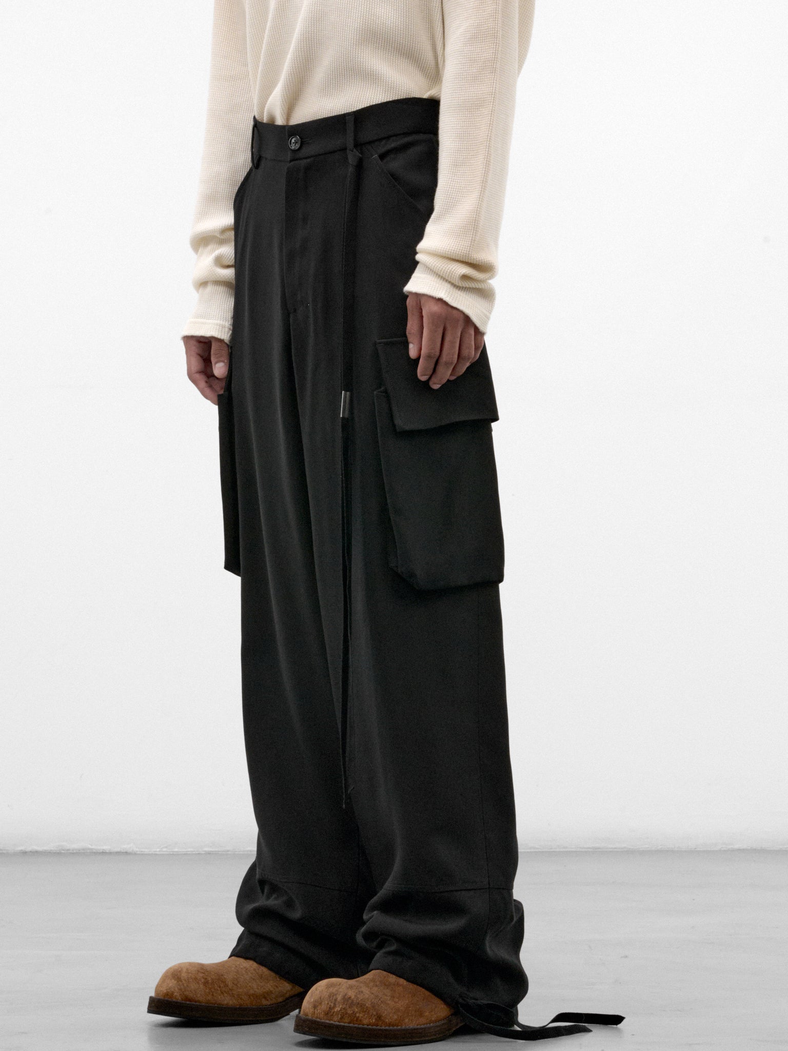 Berger Black Wide Cargo Pants (B0014655-FA558-BLACK)
