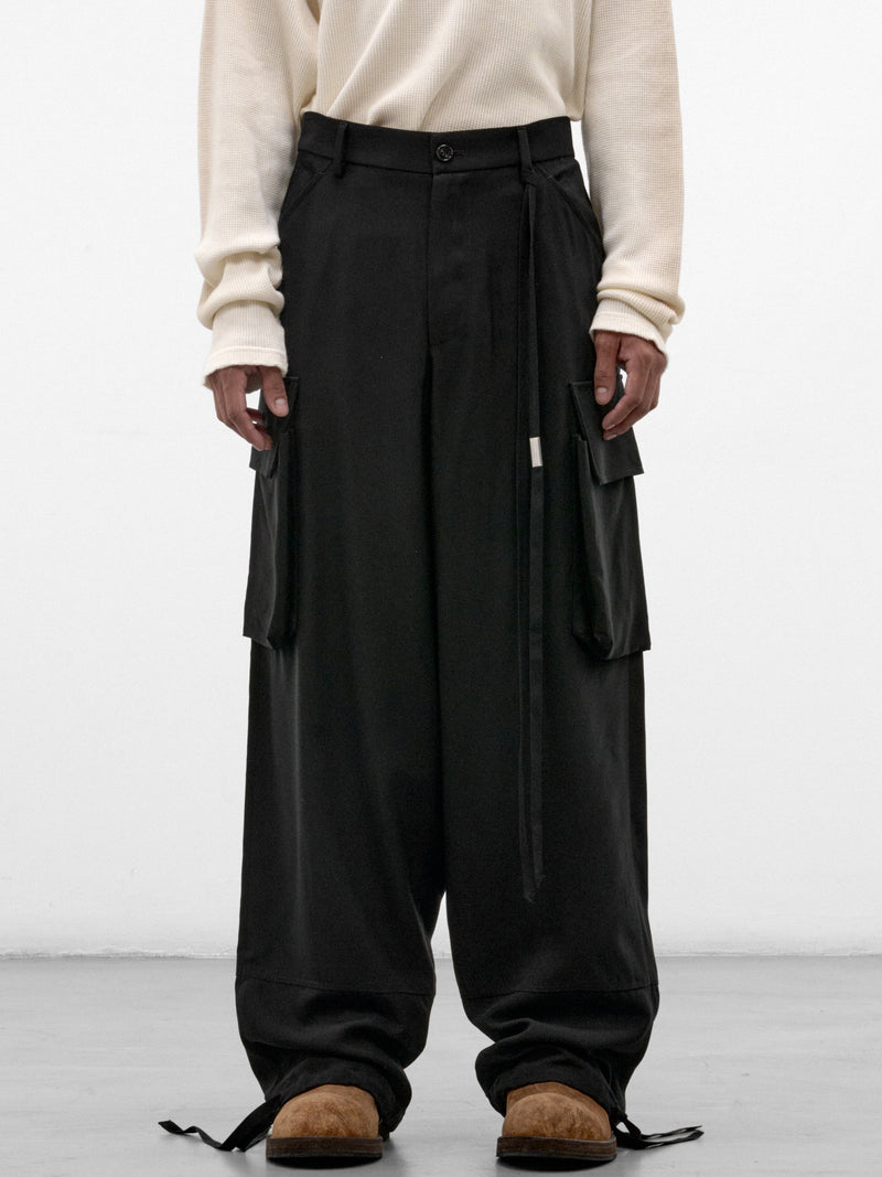 Berger Black Wide Cargo Pants (B0014655-FA558-BLACK)