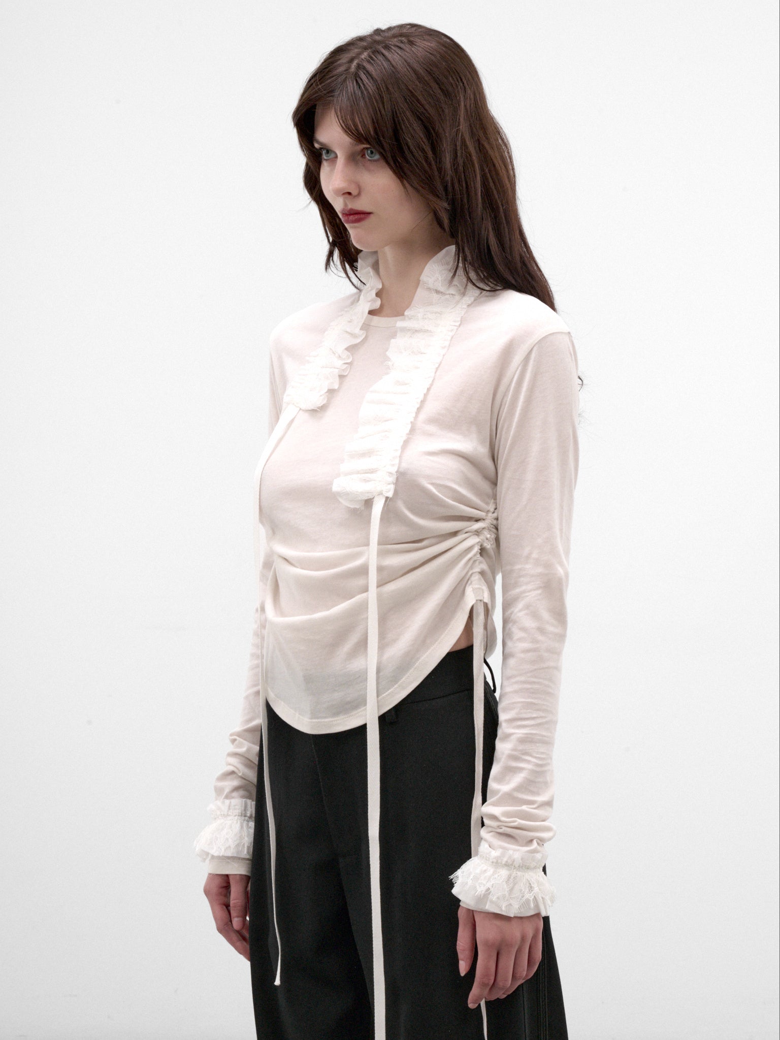 Inna Ivory Cotton Cropped Top (B0014683-FA206-IVORY)