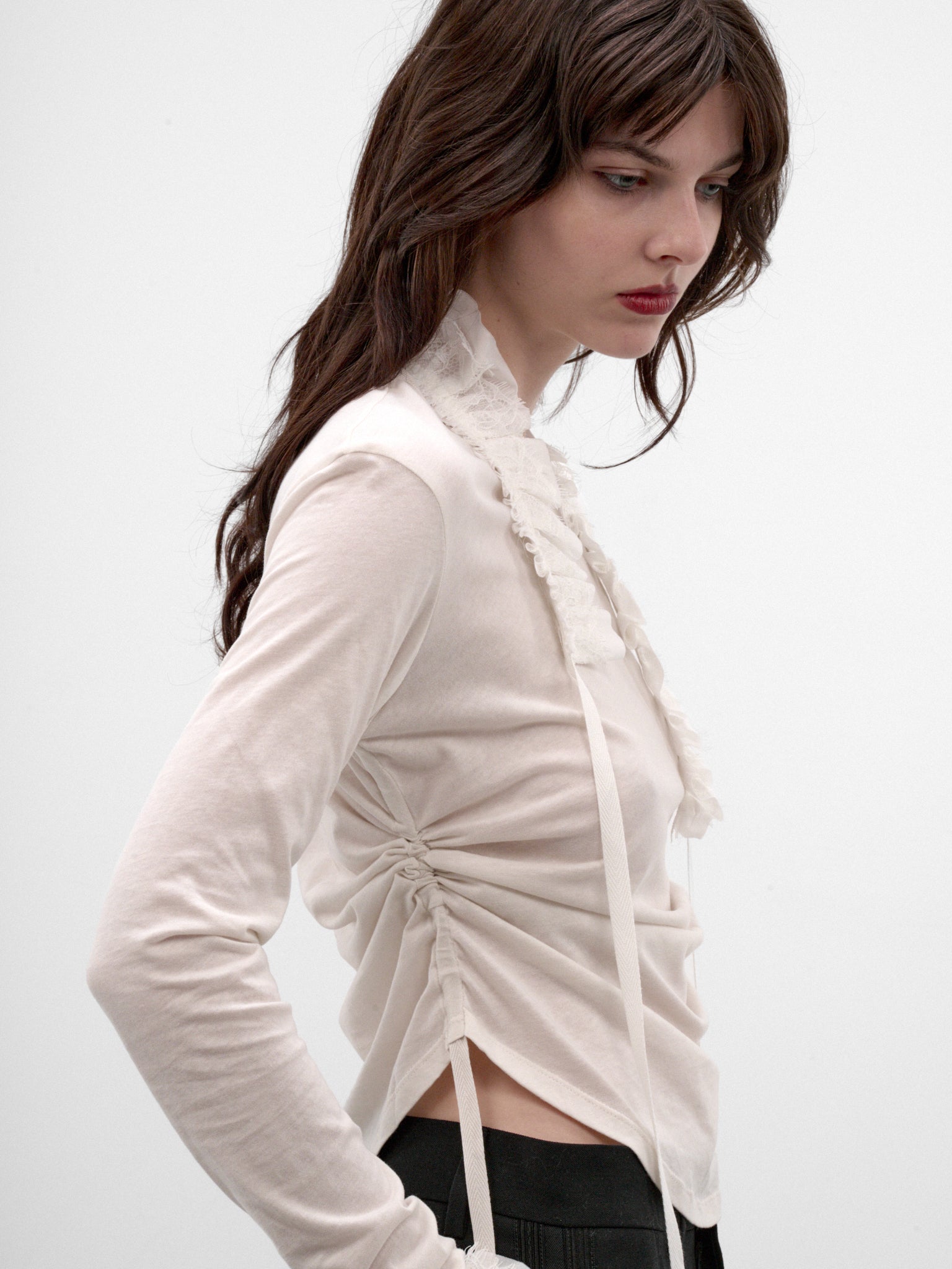 Inna Ivory Cotton Cropped Top (B0014683-FA206-IVORY)