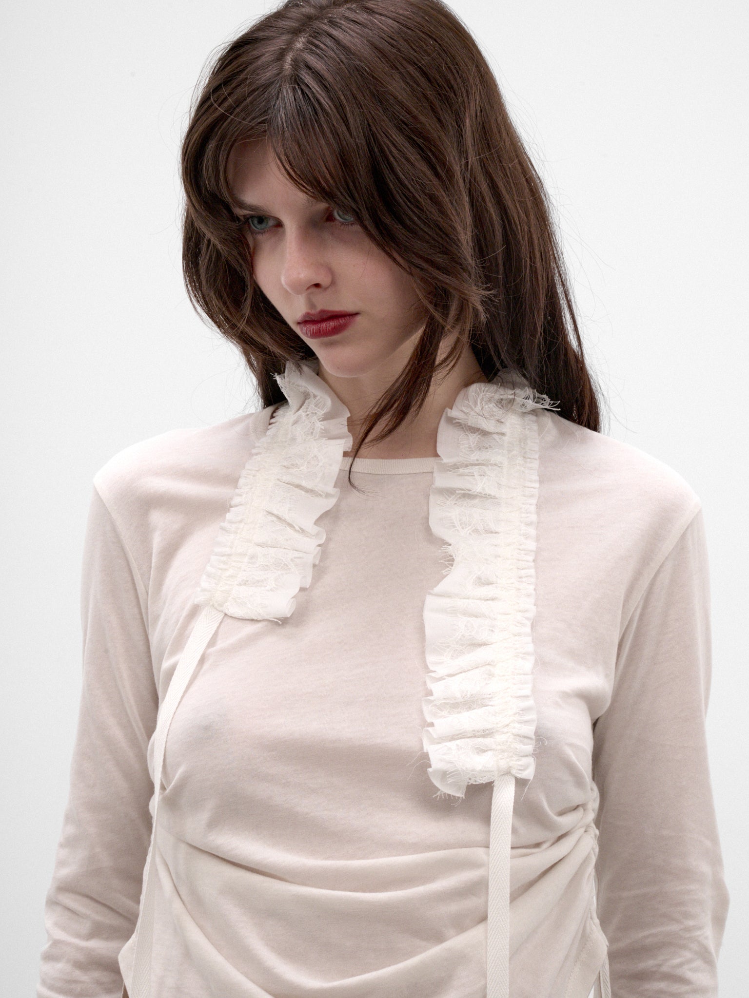 Inna Ivory Cotton Cropped Top (B0014683-FA206-IVORY)