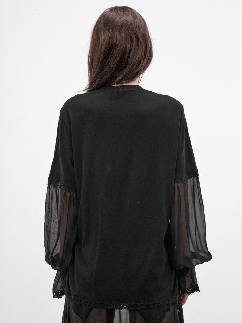 Loes Black Cotton Boxy Tee (B0014686-FA206-BLACK)