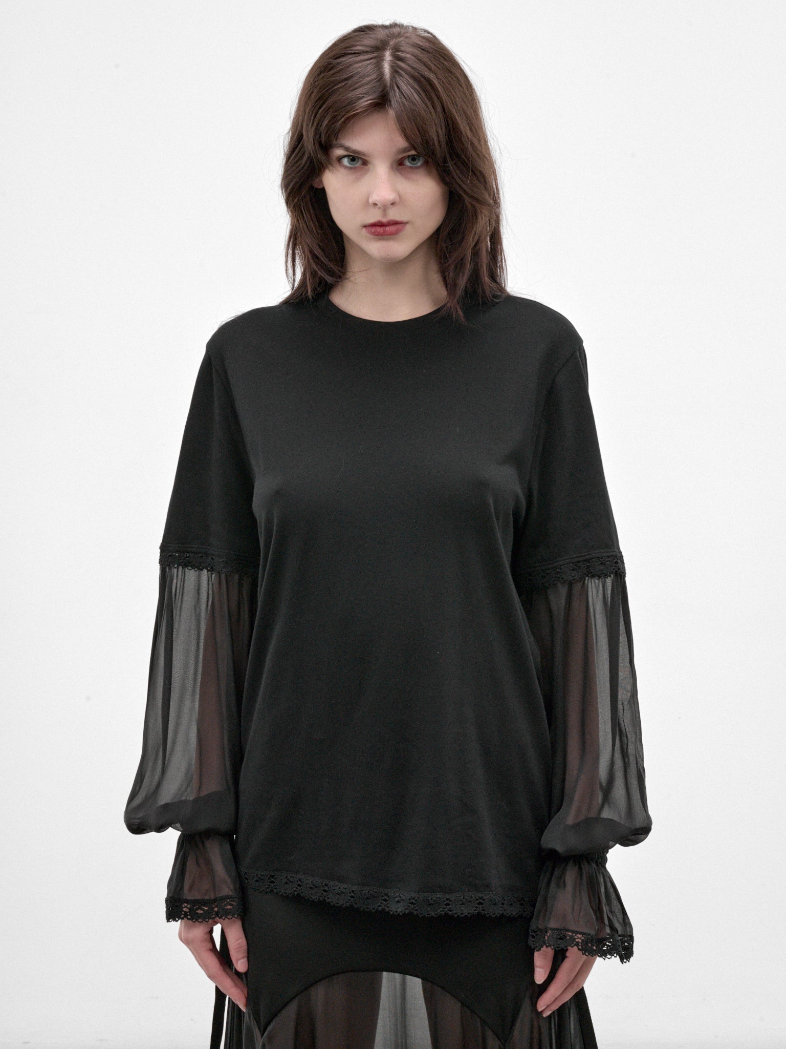 Loes Black Cotton Boxy Tee (B0014686-FA206-BLACK)