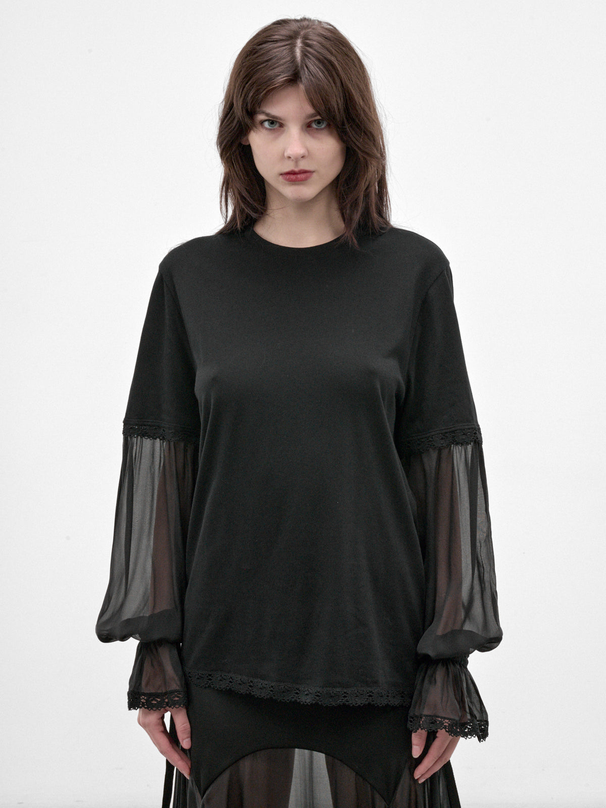 Loes Black Cotton Boxy Tee (B0014686-FA206-BLACK)